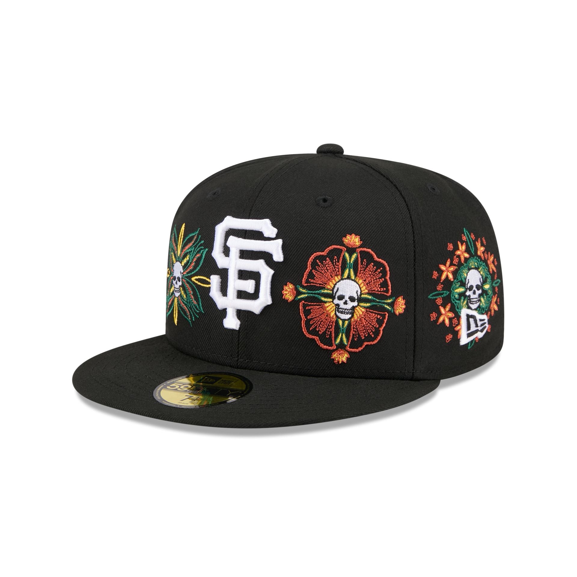New Era Day Of The Dead Skull & Flowers 59FIFTY Fitted