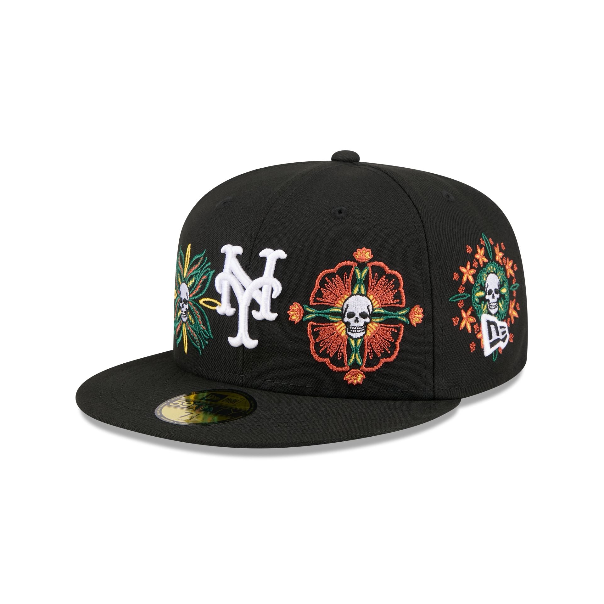 New Era Day Of The Dead Skull & Flowers 59FIFTY Fitted