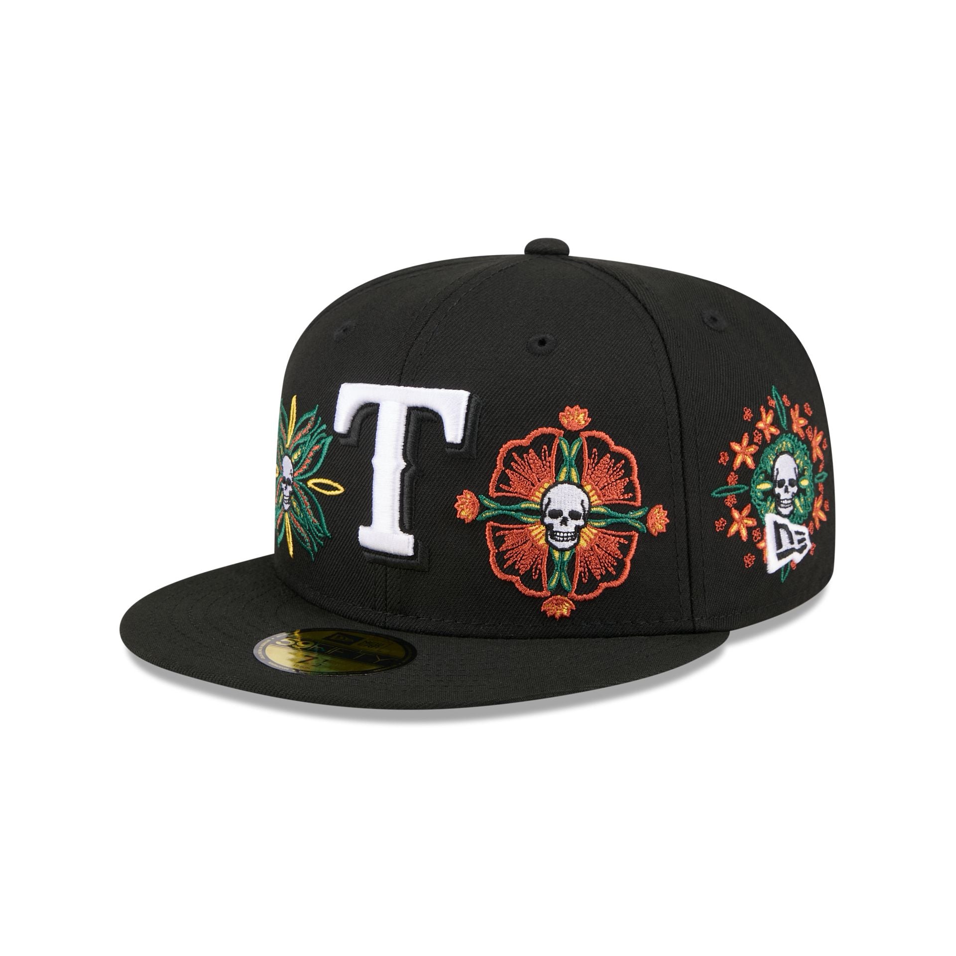 New Era Day Of The Dead Skull & Flowers 59FIFTY Fitted