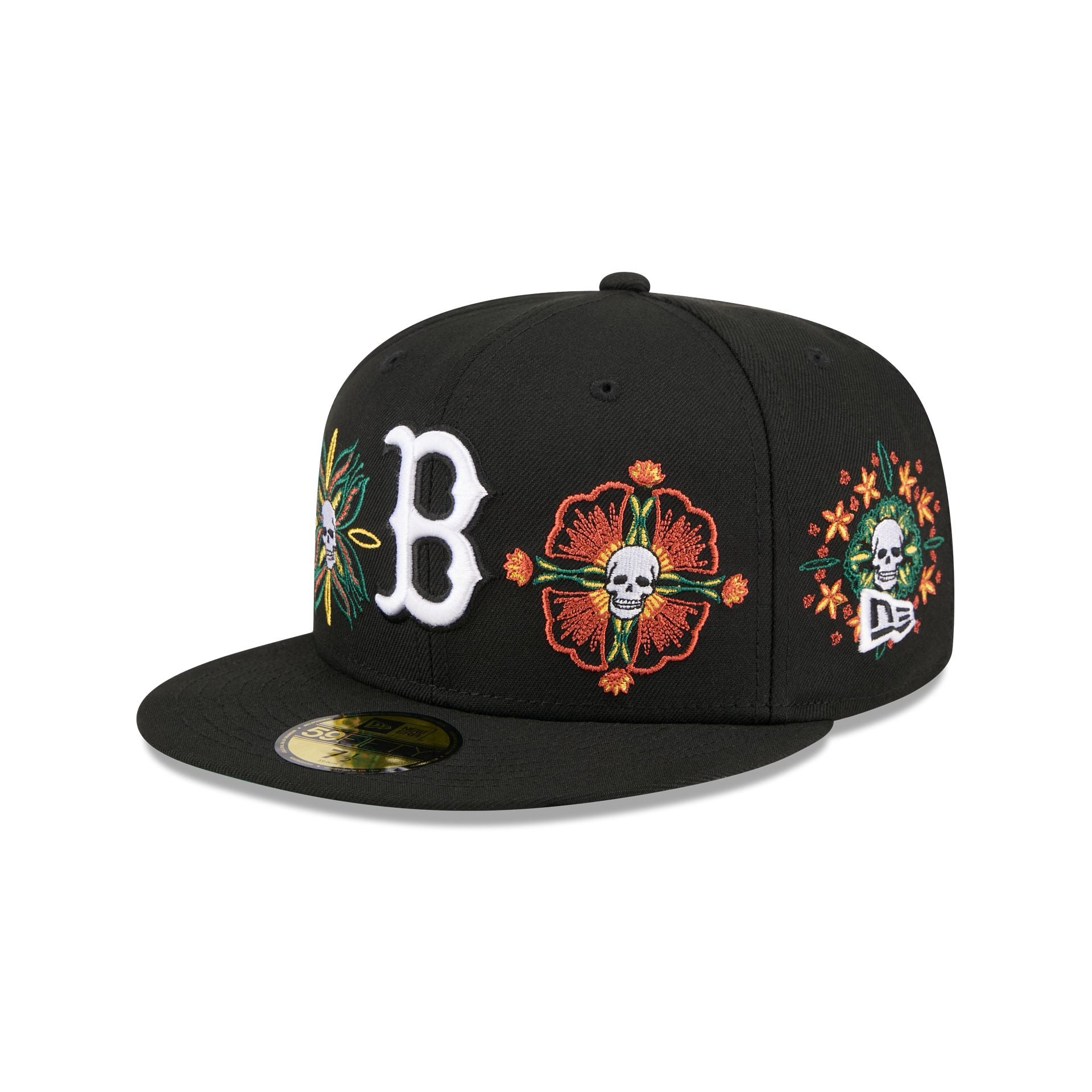 New Era Day Of The Dead Skull & Flowers 59FIFTY Fitted