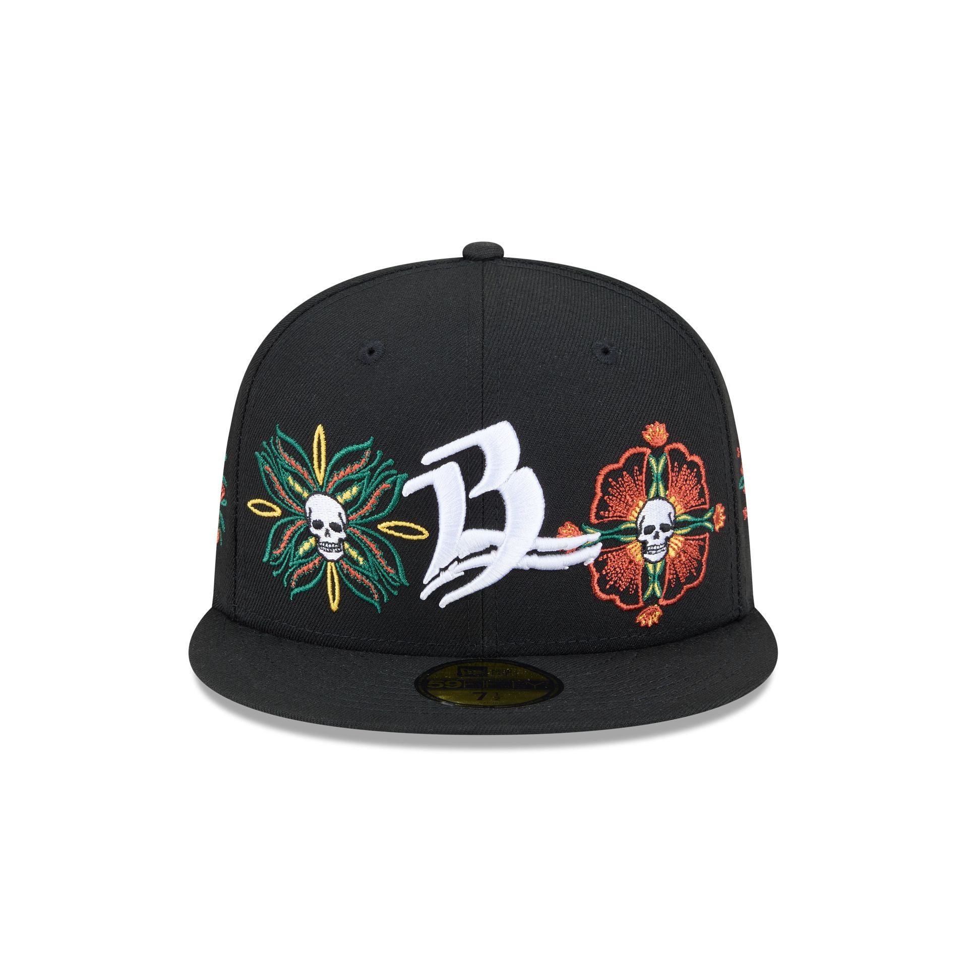 New Era Day Of The Dead Skull & Flowers 59FIFTY Fitted