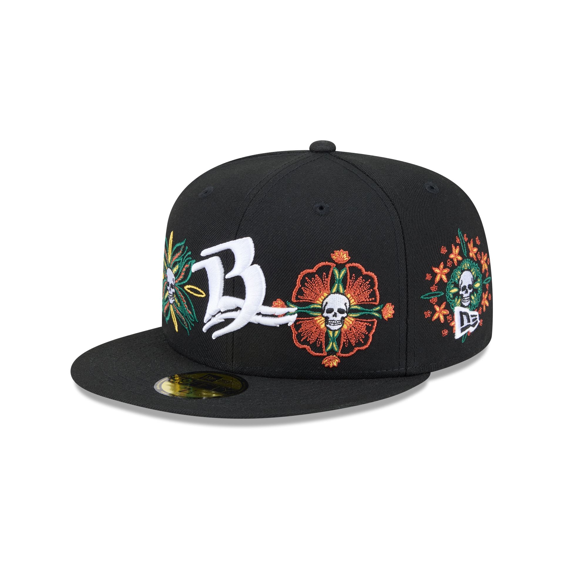 New Era Day Of The Dead Skull & Flowers 59FIFTY Fitted