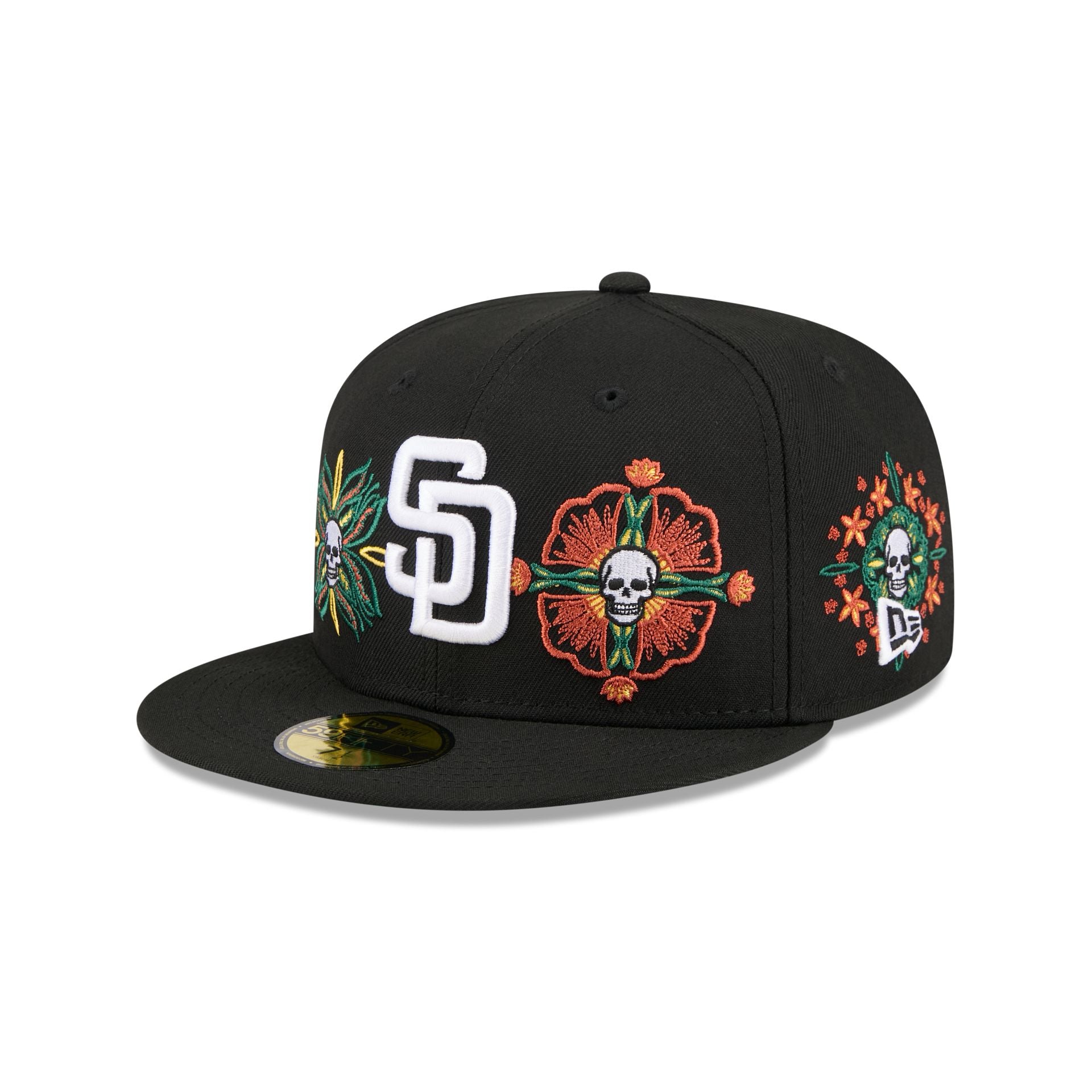 New Era Day Of The Dead Skull & Flowers 59FIFTY Fitted
