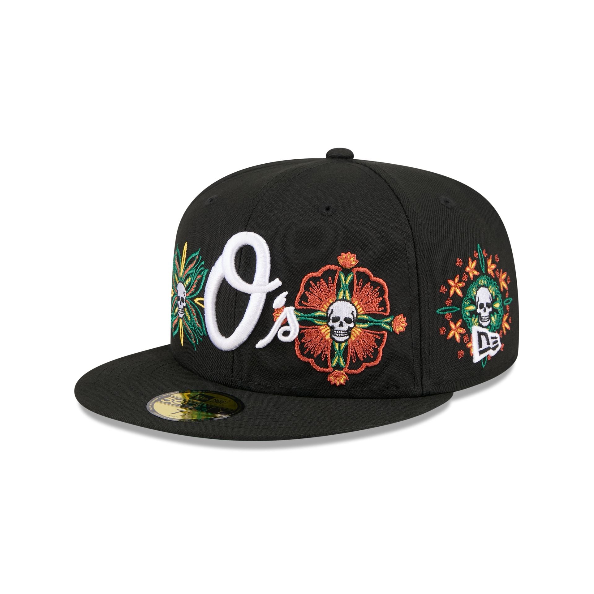 New Era Day Of The Dead Skull & Flowers 59FIFTY Fitted