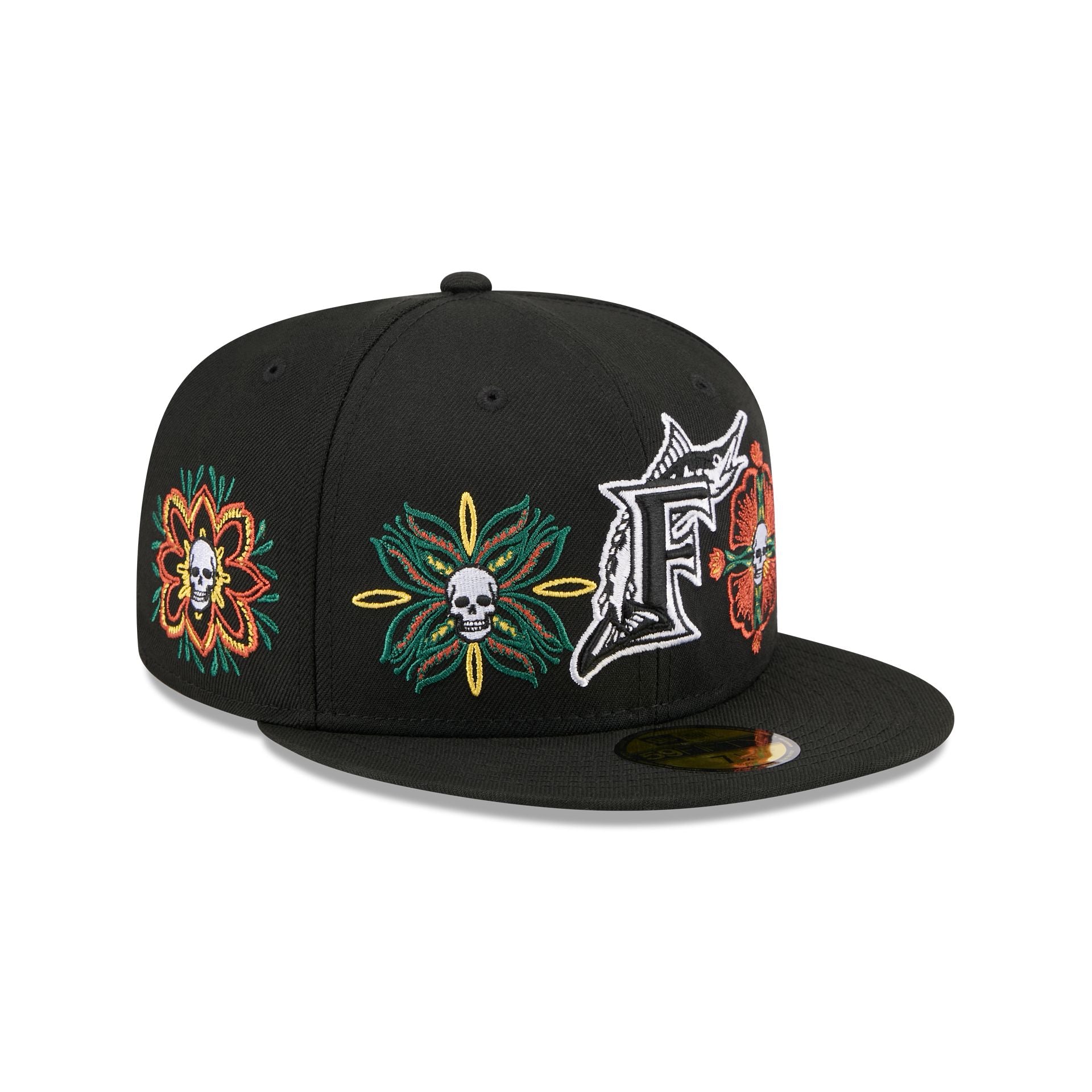 new era Day of the Dead Skull & Flowers 59FIFTY Fitted