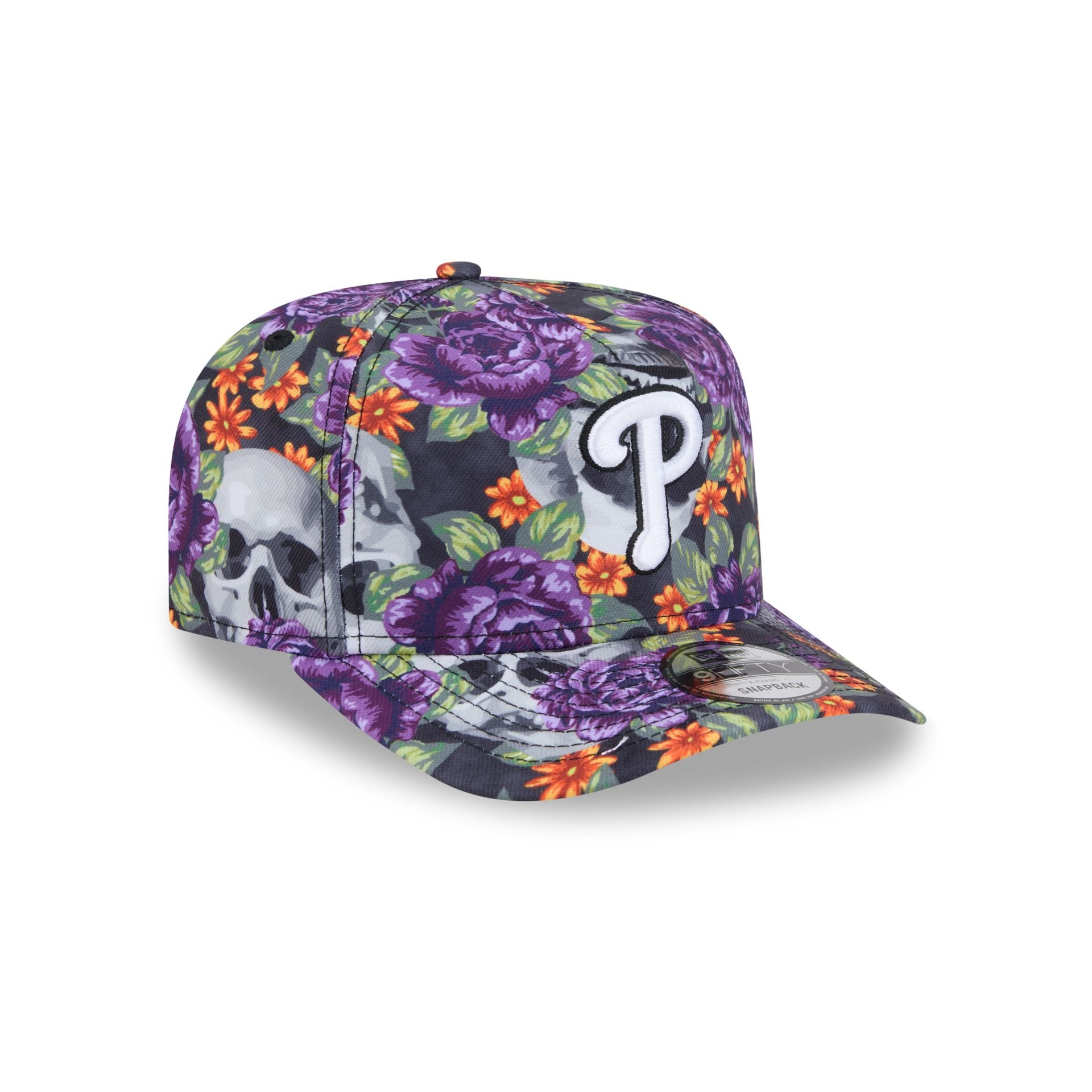 New Era Day Of The Dead Skull & Roses 9FIFTY A-Frame Snapback