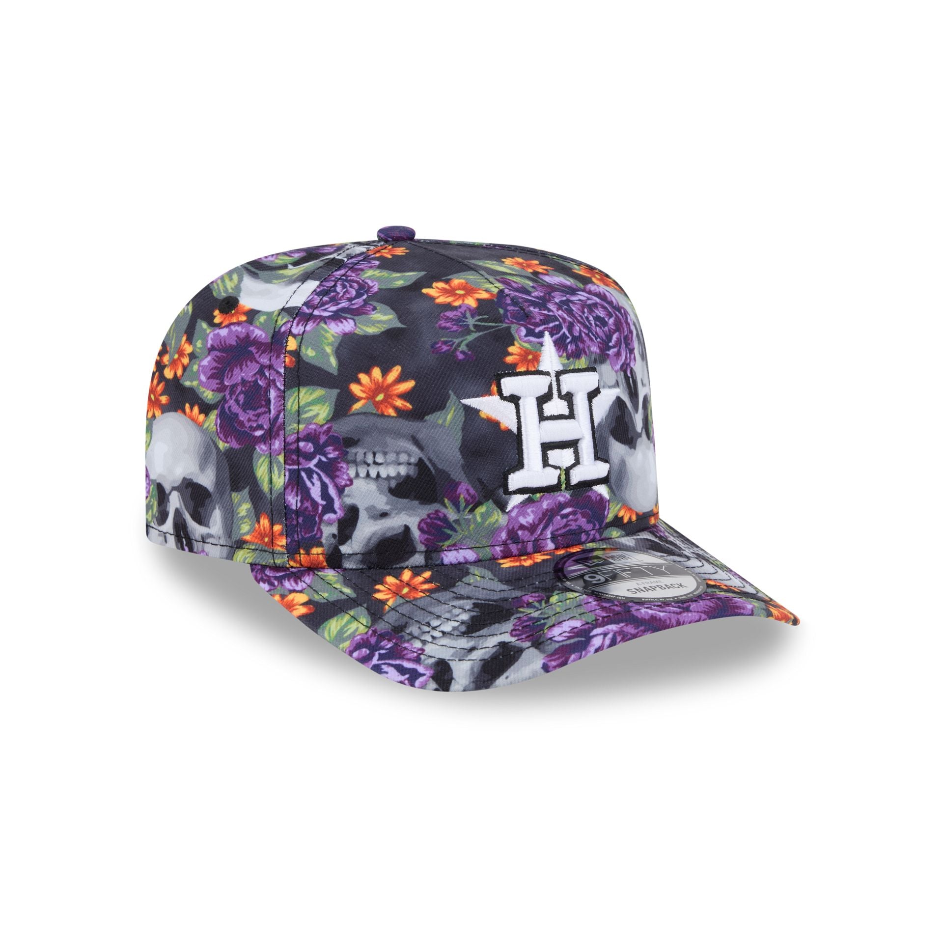 New Era Day Of The Dead Skull & Roses 9FIFTY A-Frame Snapback