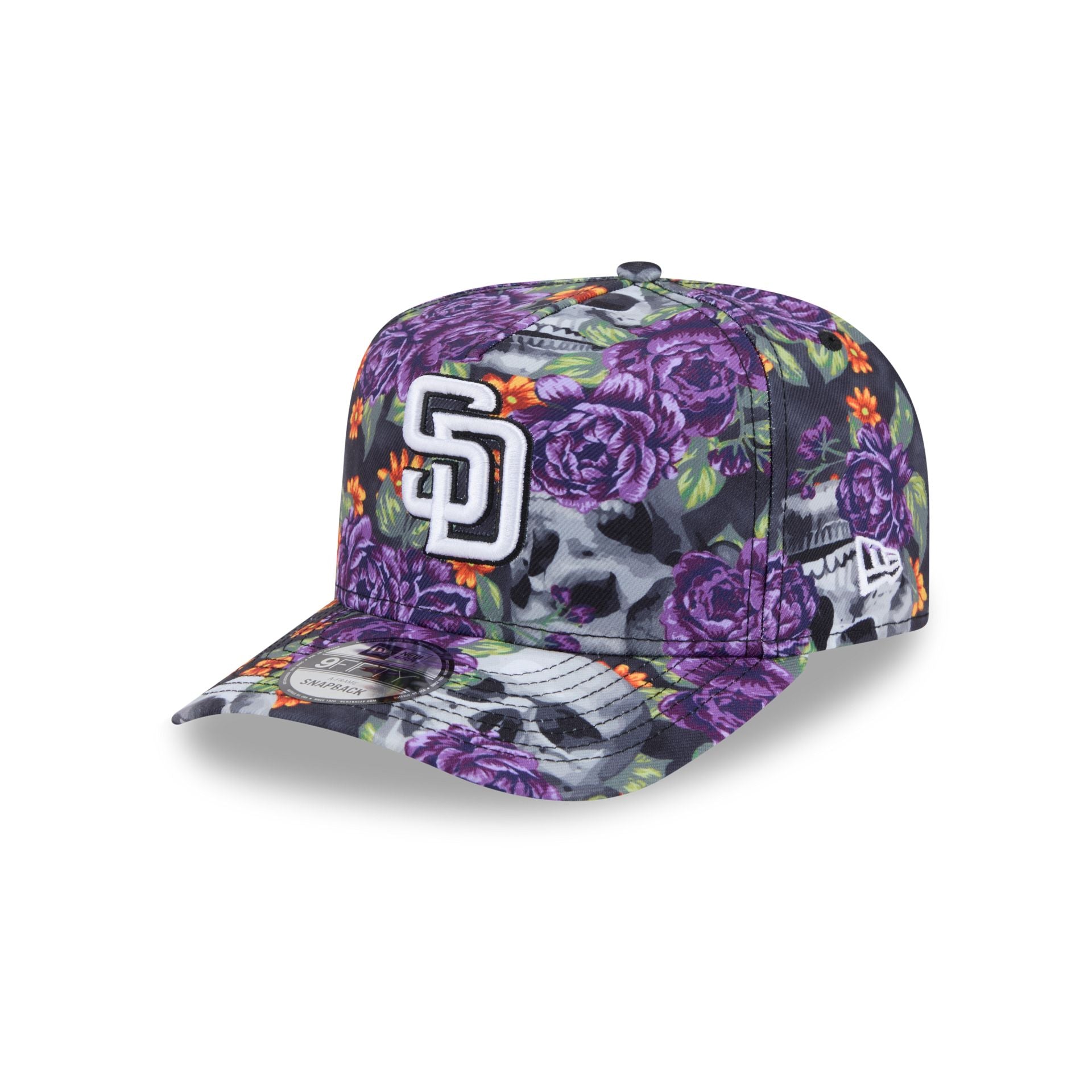 new era Day of the Dead Skull & Roses 9FIFTY A-Frame Snapback
