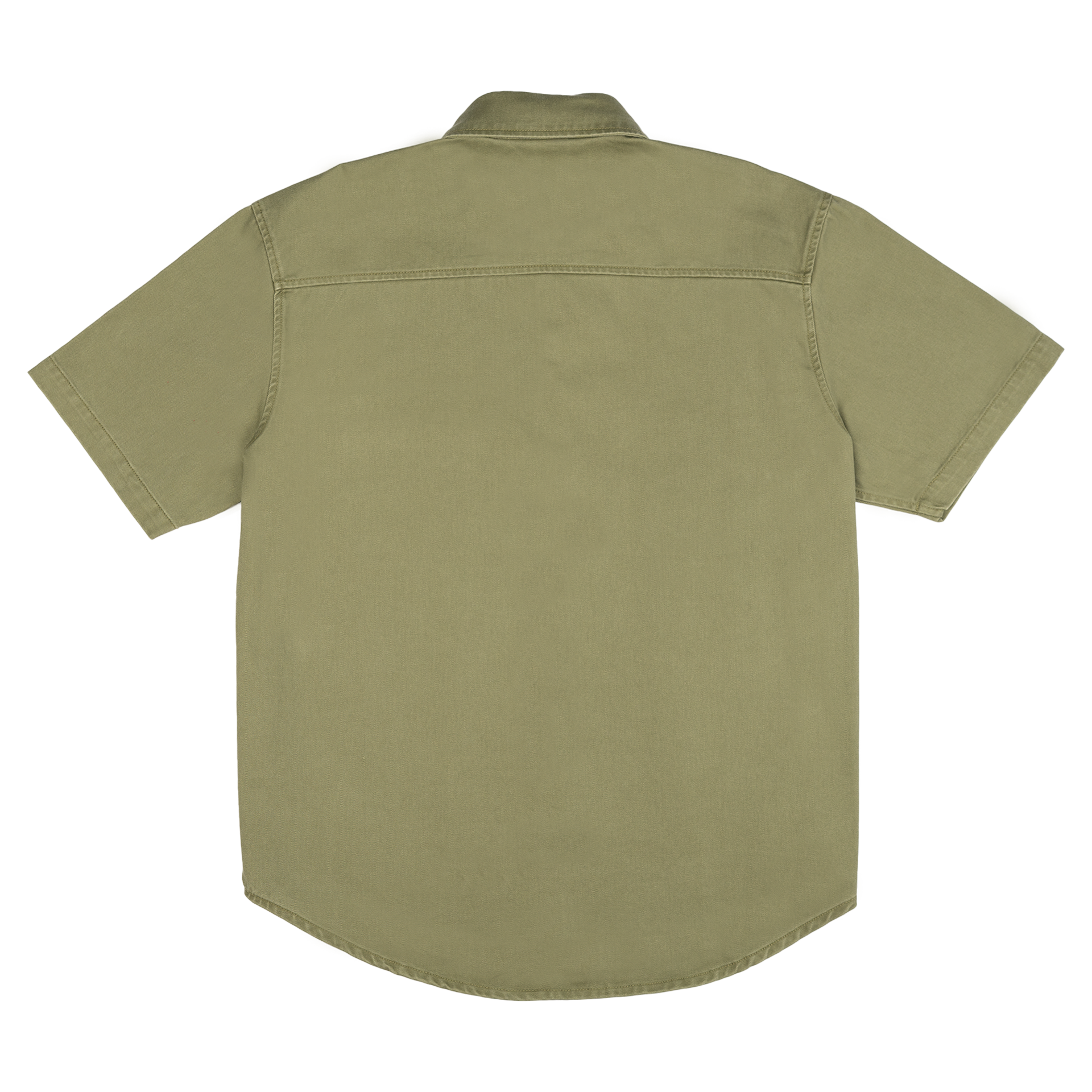 New Era Ellicott Green Bark Twill Half Sleeve Button Up Shirt