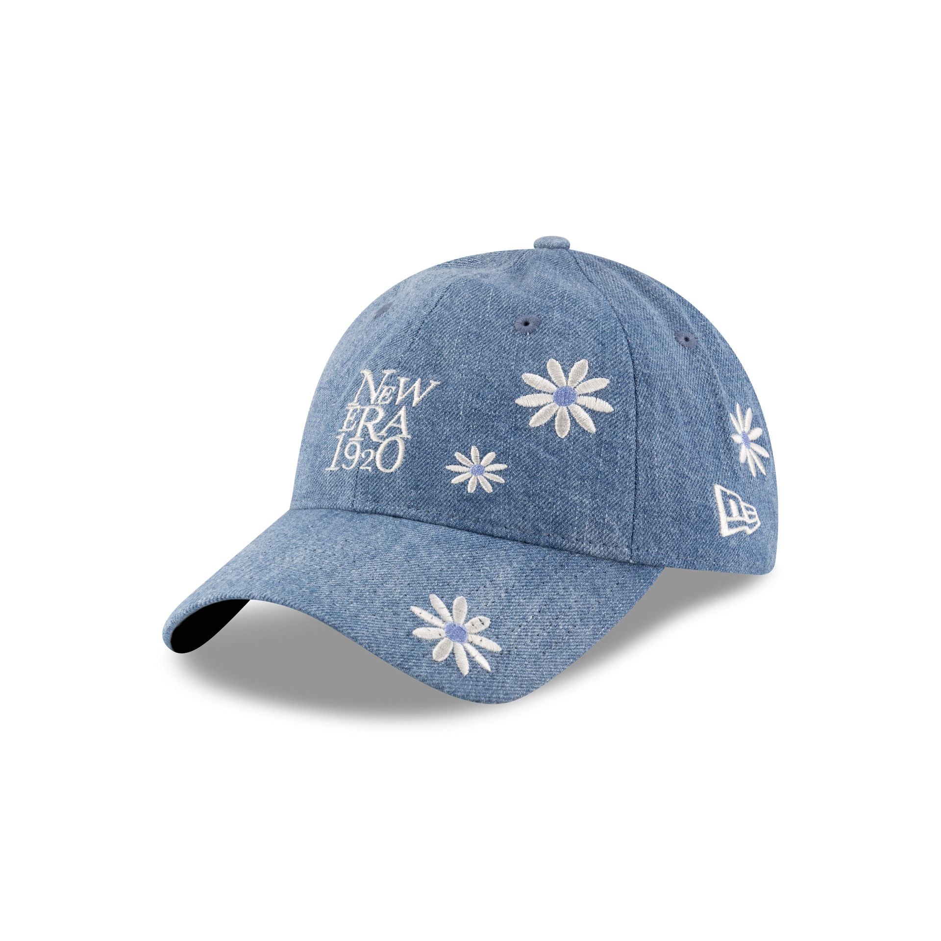 new era Flower Embroidery Light Denim 9TWENTY Adjustable