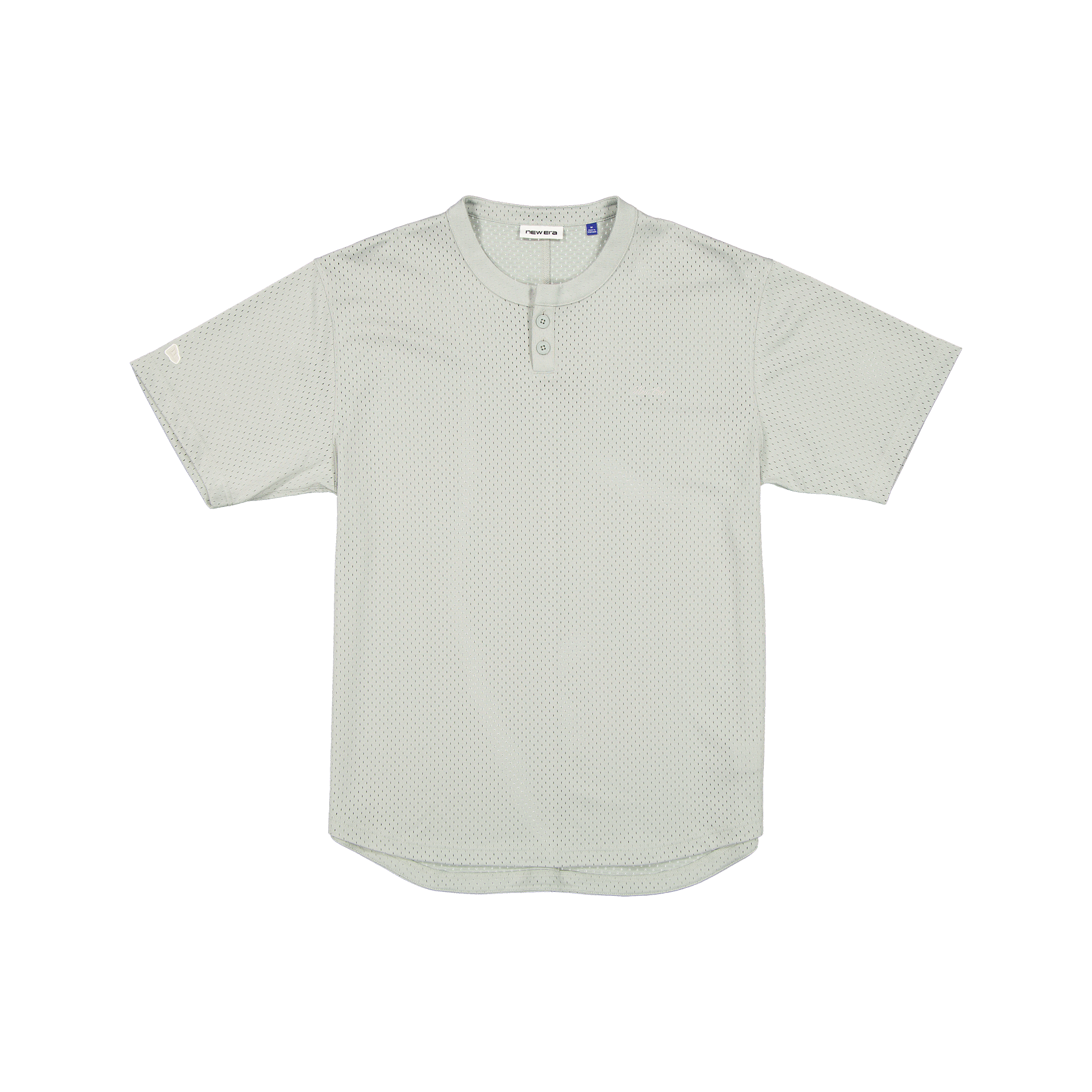 new era Galvin 2-Button Mesh Henley Mirage Gray Jersey
