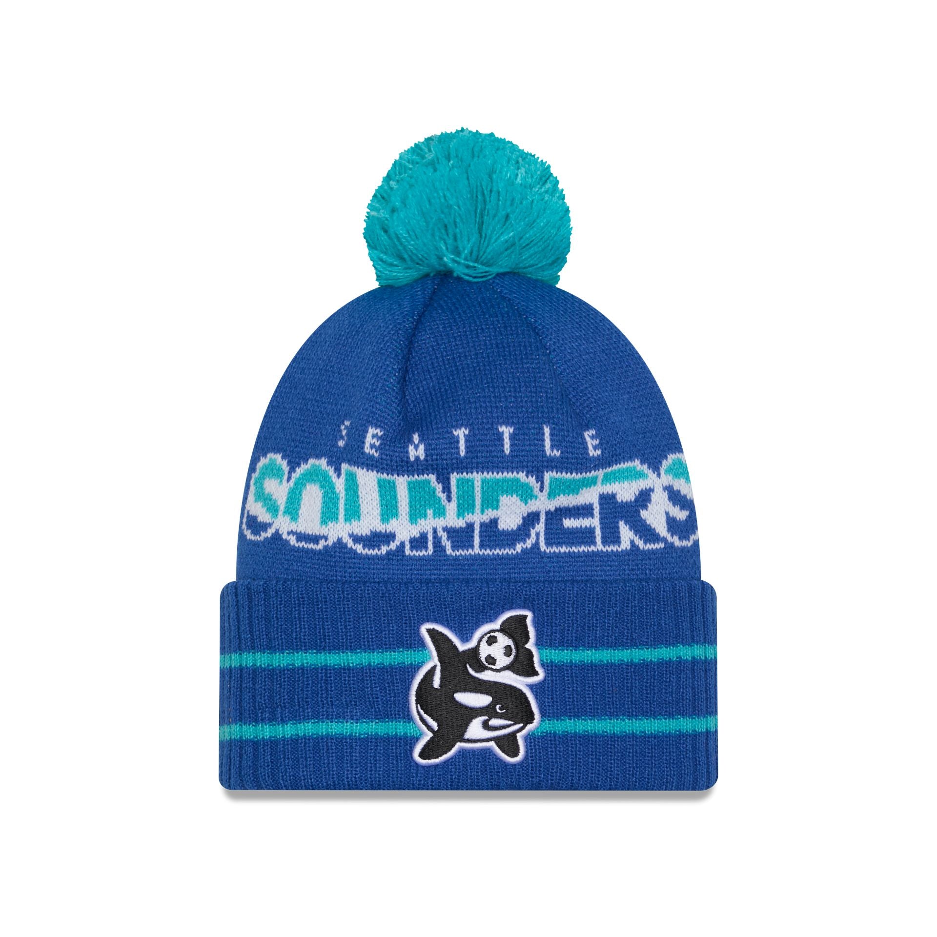 new era 2025 Jersey Hook Blue Pom Knit