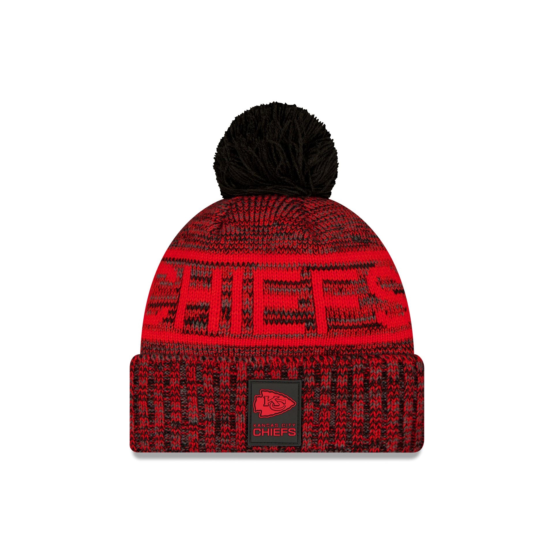 new era 2025 Sideline Cold Weather Black Pom Knit