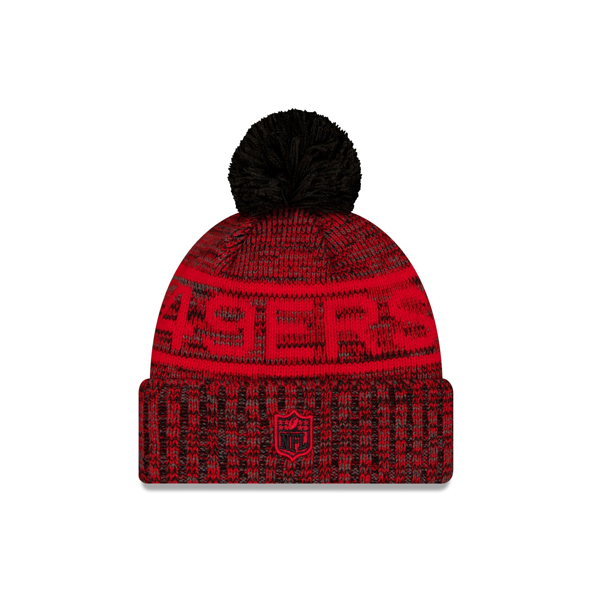 New Era 2025 Sideline Cold Weather Black Pom Knit