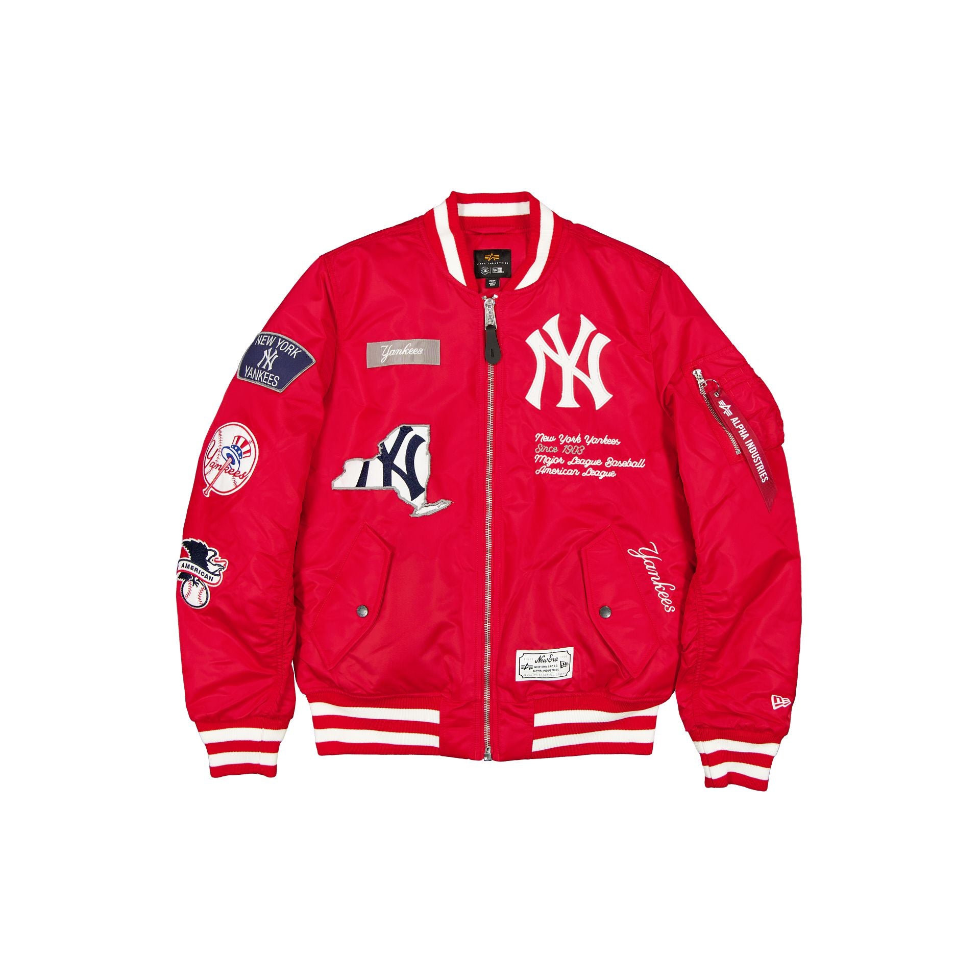 new era Alpha Industries Red MA-1 Bomber Jacket