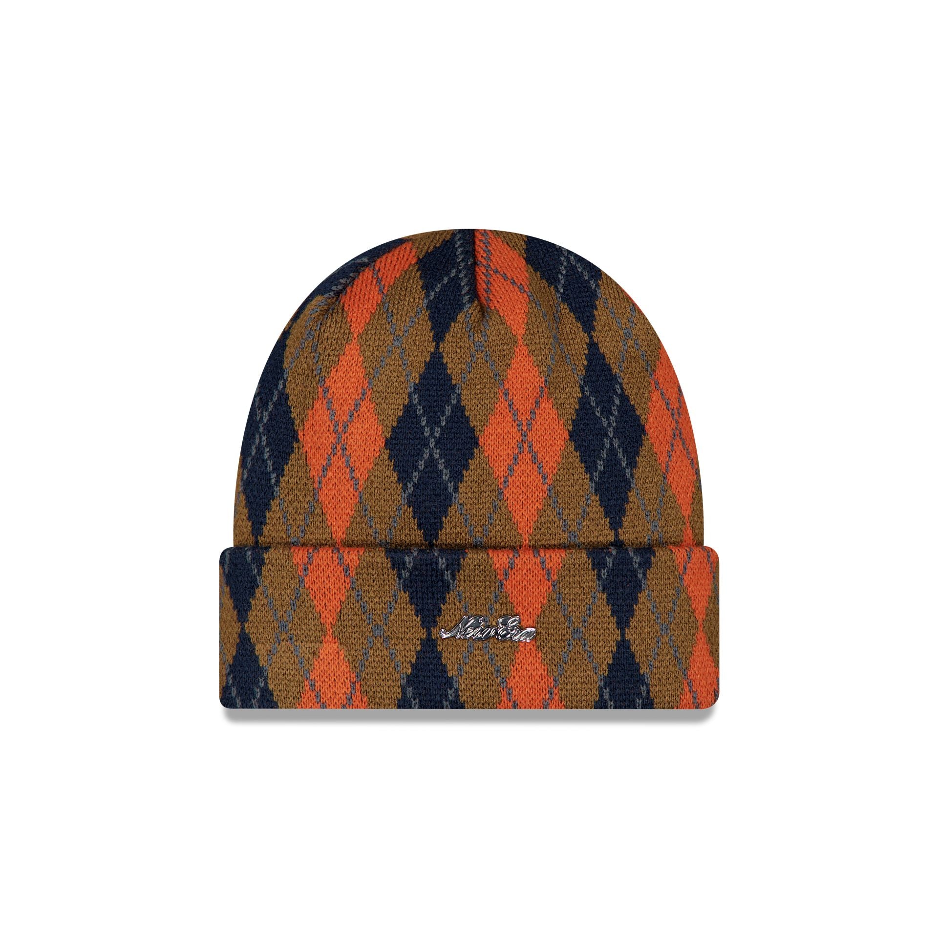 new era Argyle Check Walnut Cuff Knit