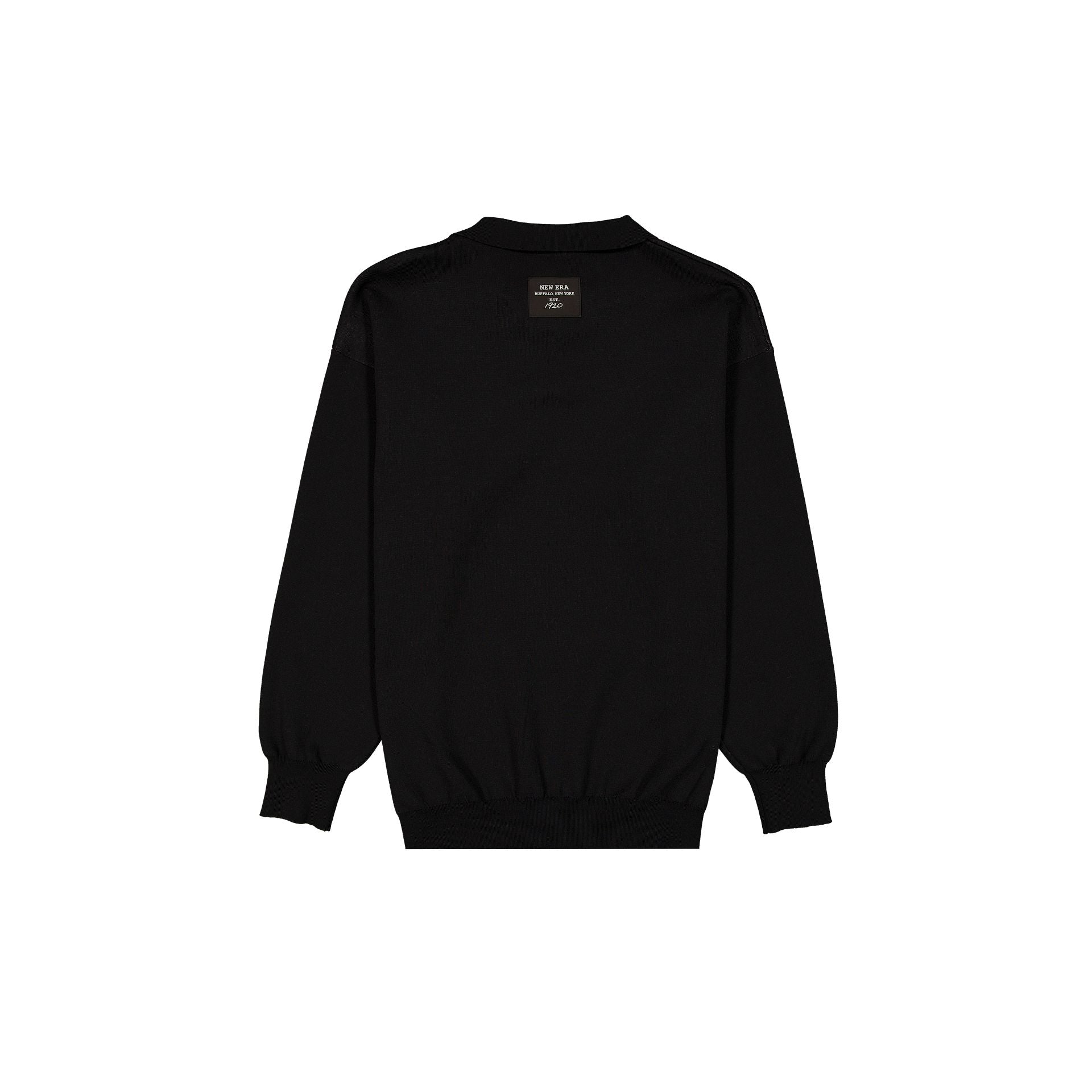 New Era Black Knit Long-Sleeve Polo