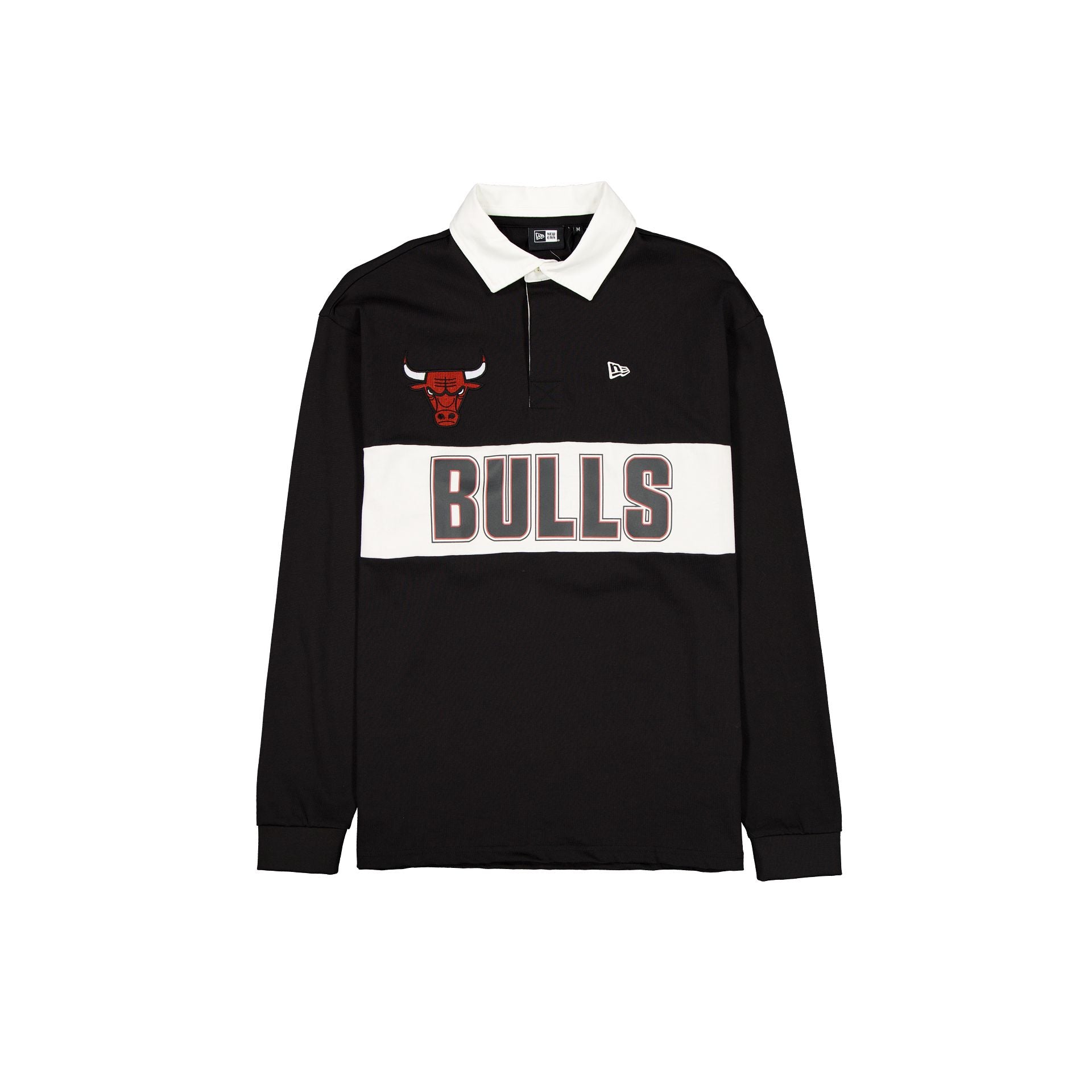 new era Black Long Sleeve Rugby Shirt