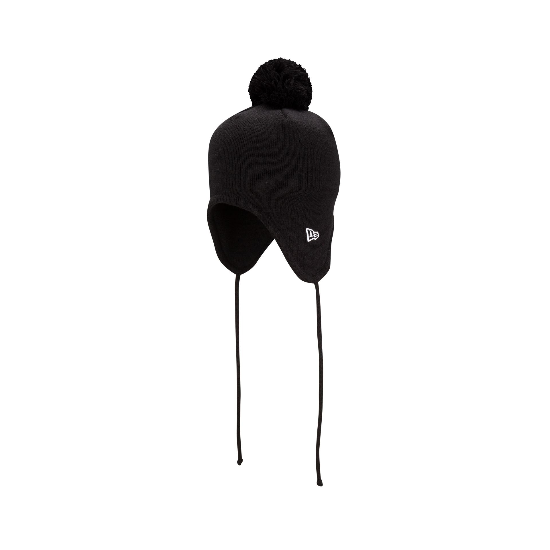 new era Black Pom Knit Ear Flap