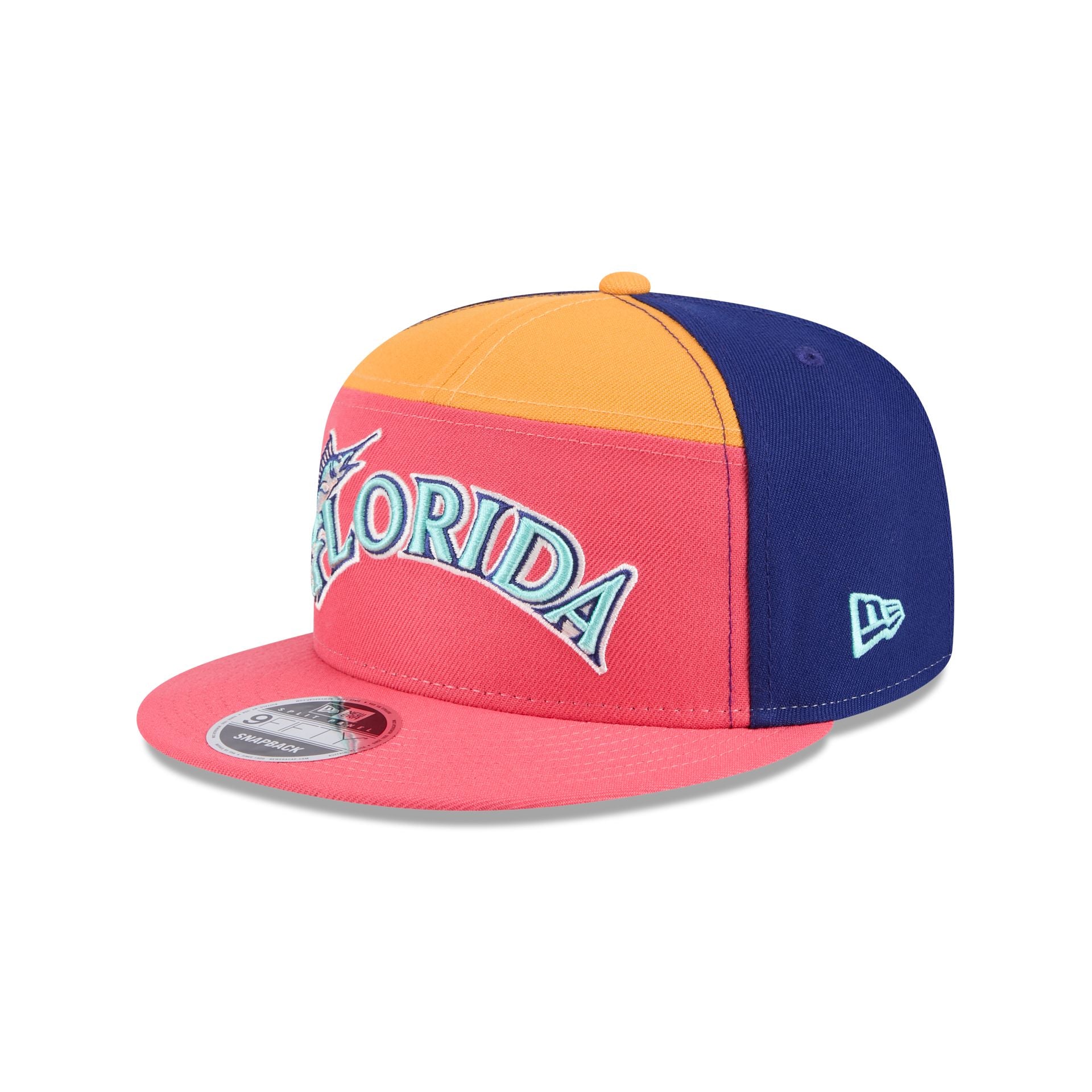 New Era Coral Split Panel 9FIFTY Snapback