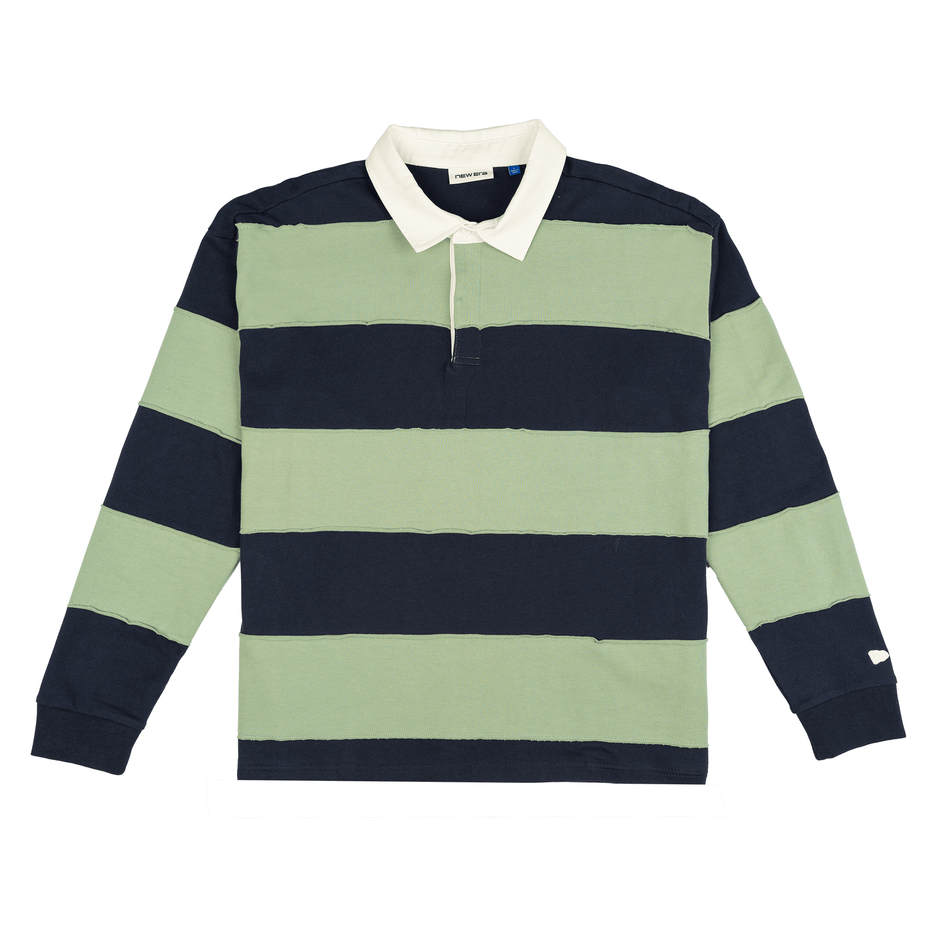 new era Cut & Sew Block Navy Long Sleeve Rugby Shirt