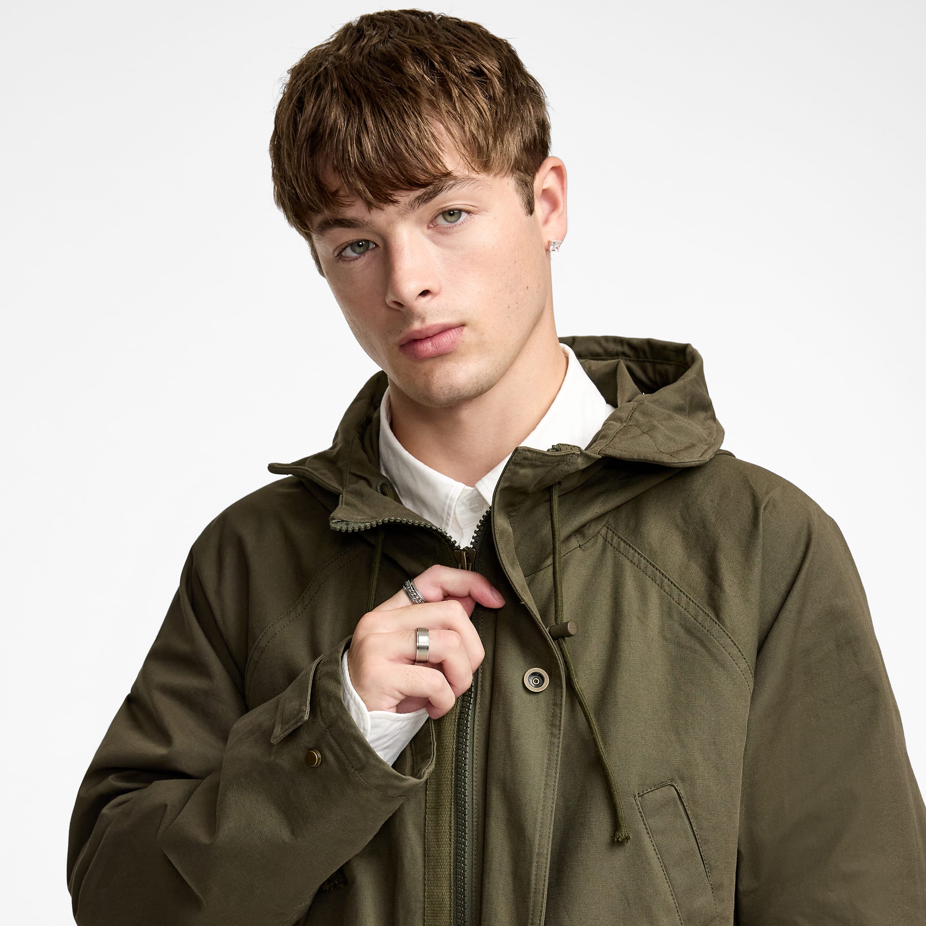 new era Dark Khaki Fishtail Parka Jacket