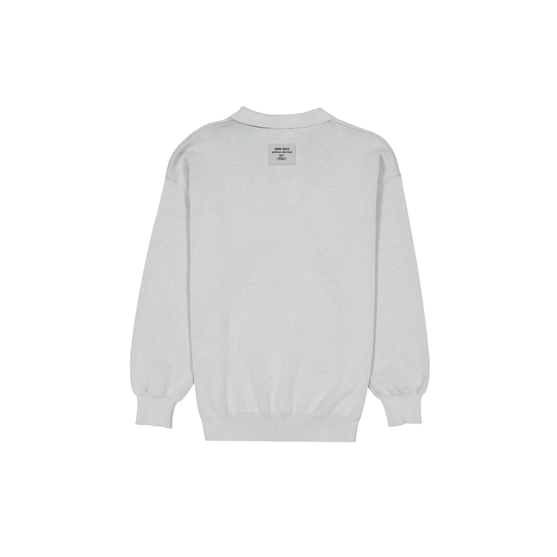 New Era Gray Knit Long-Sleeve Polo