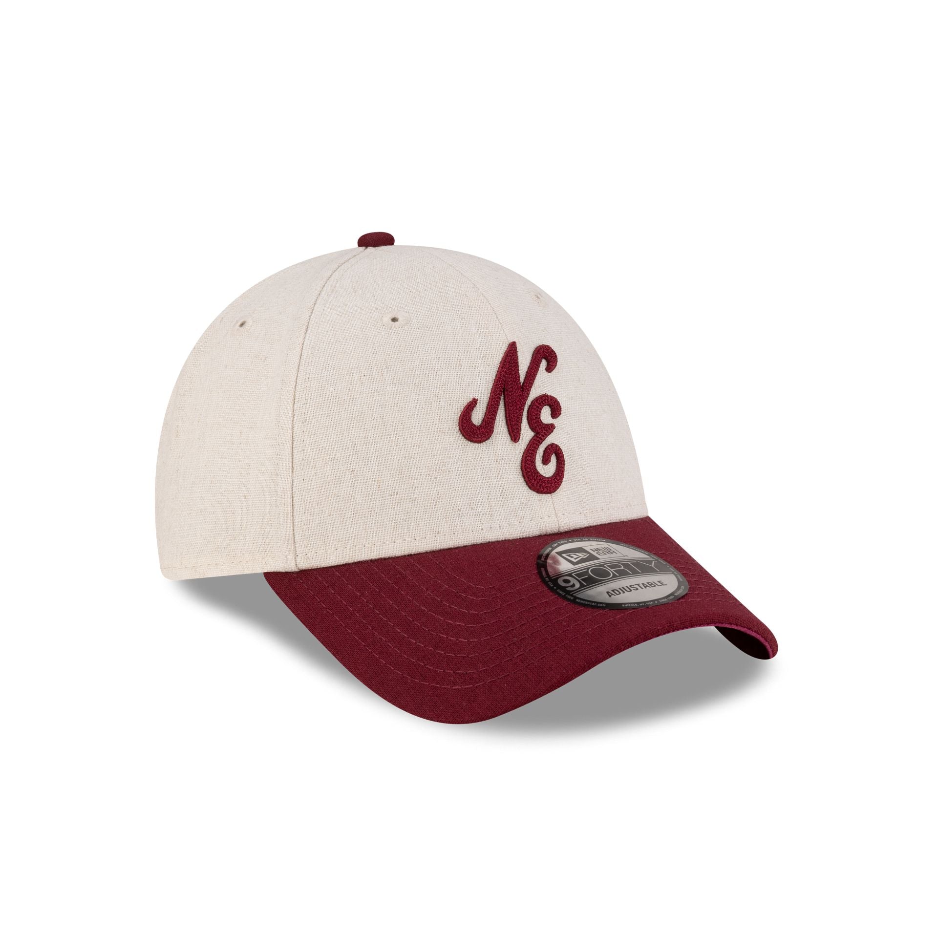 New Era Linen Two Tone Dark Red 9FORTY Adjustable