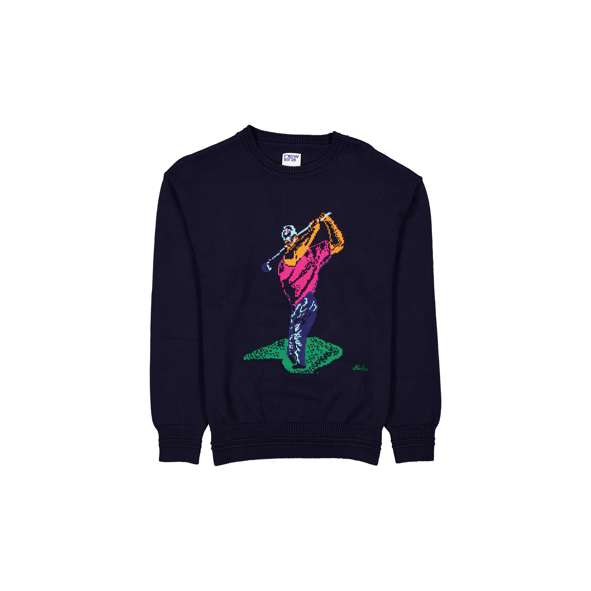 new era Navy Jacquard Golf Sweater