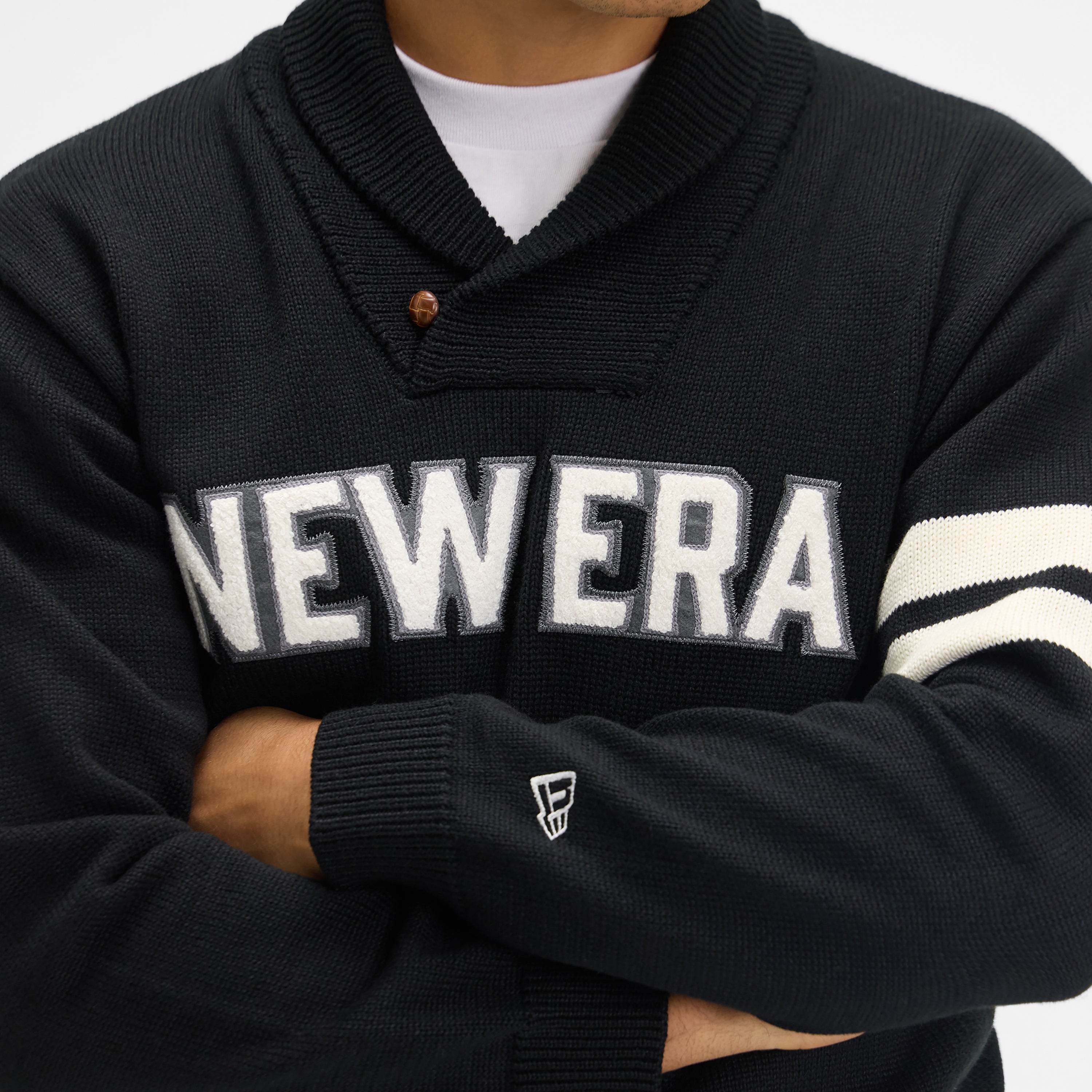 New Era Navy Shawl Sweater