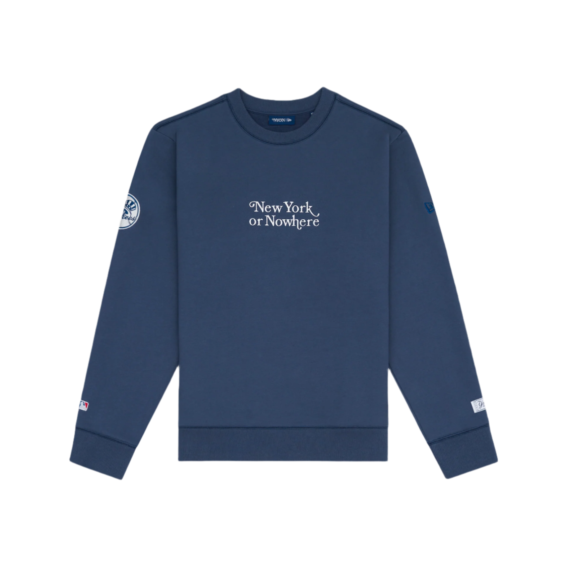 new era New York or Nowhere Navy Motto Crewneck