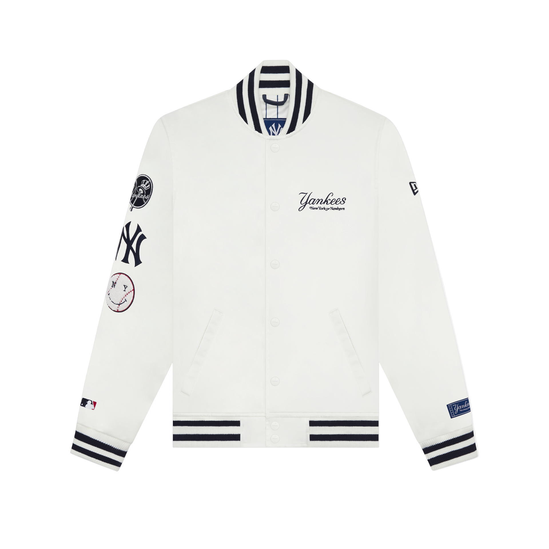 new era New York or Nowhere White Satin Jacket
