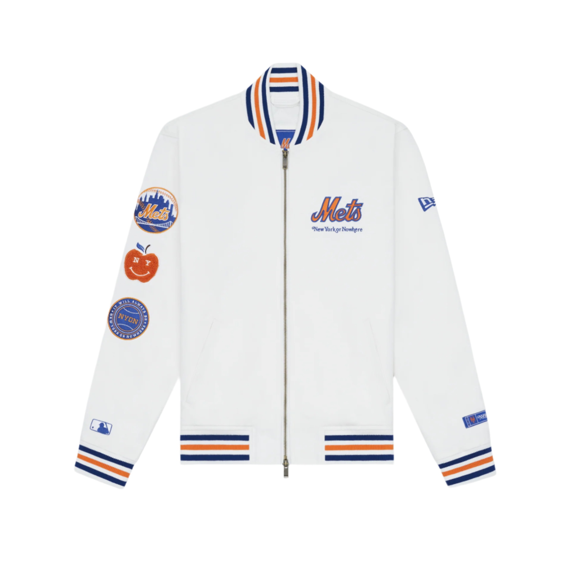 new era New York or Nowhere White Varsity Jacket