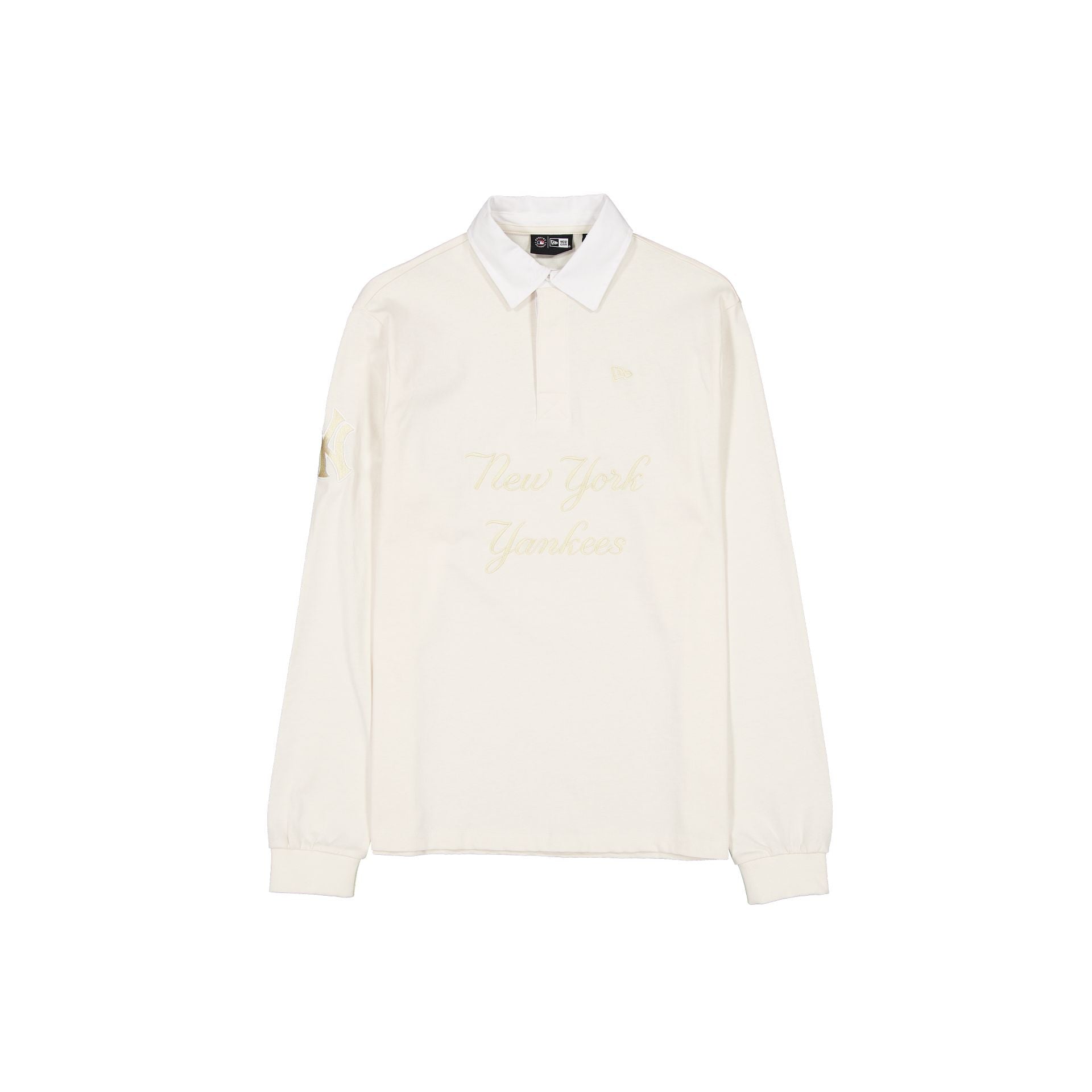 new era Off White Script Long Sleeve Rugby Shirt