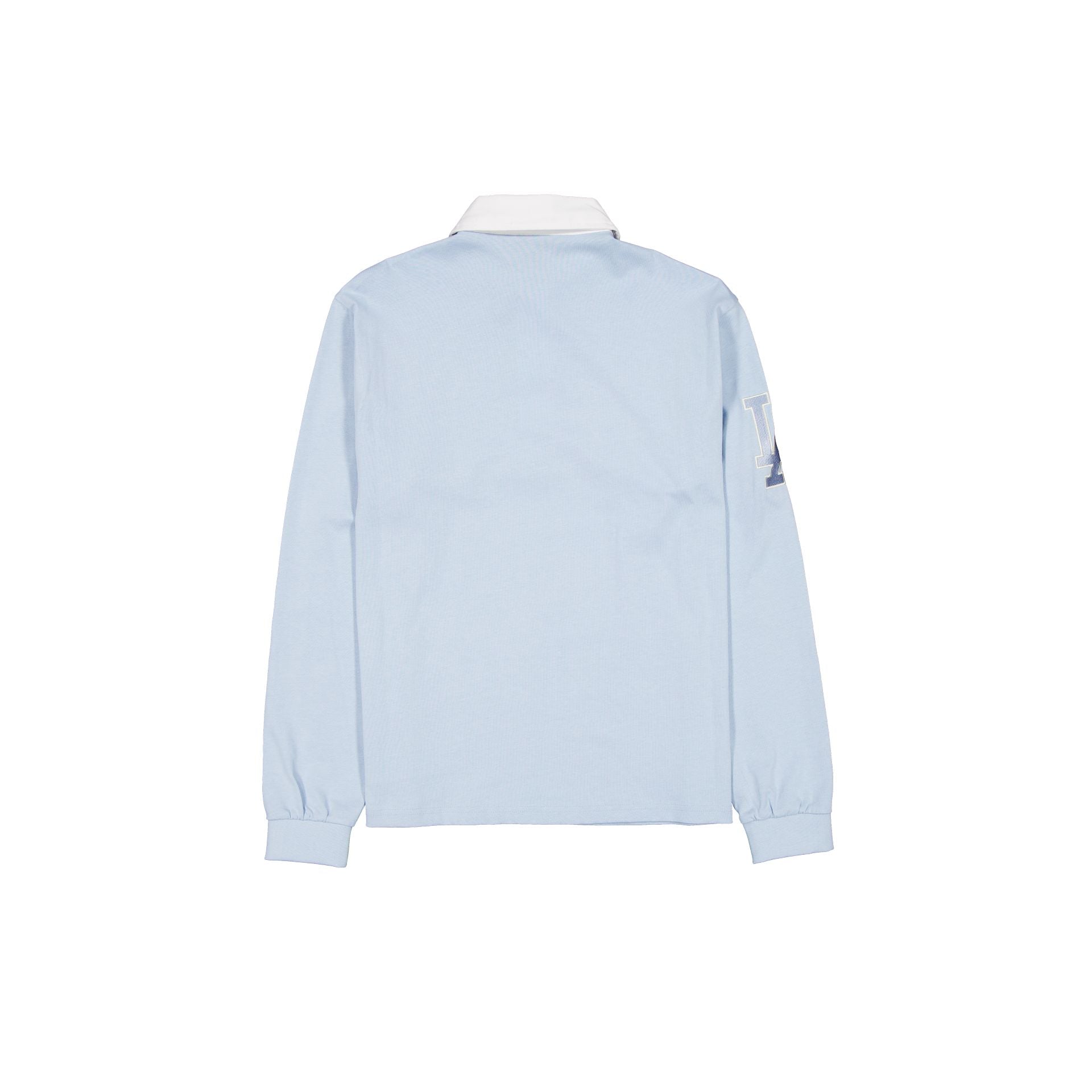 New Era Pale Blue Script Long Sleeve Rugby Shirt