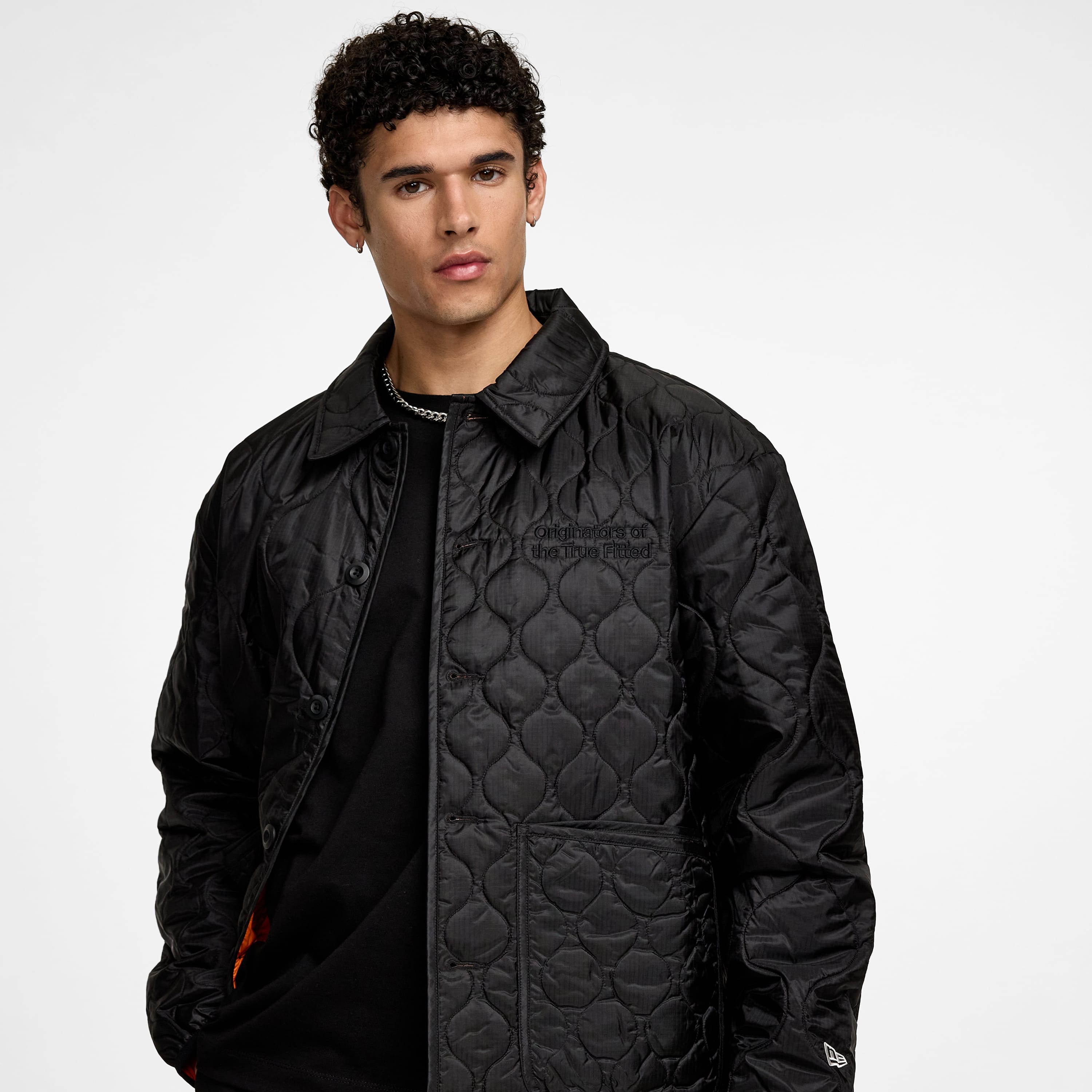 New Era Quilted Button Up Dark Khaki Jacket