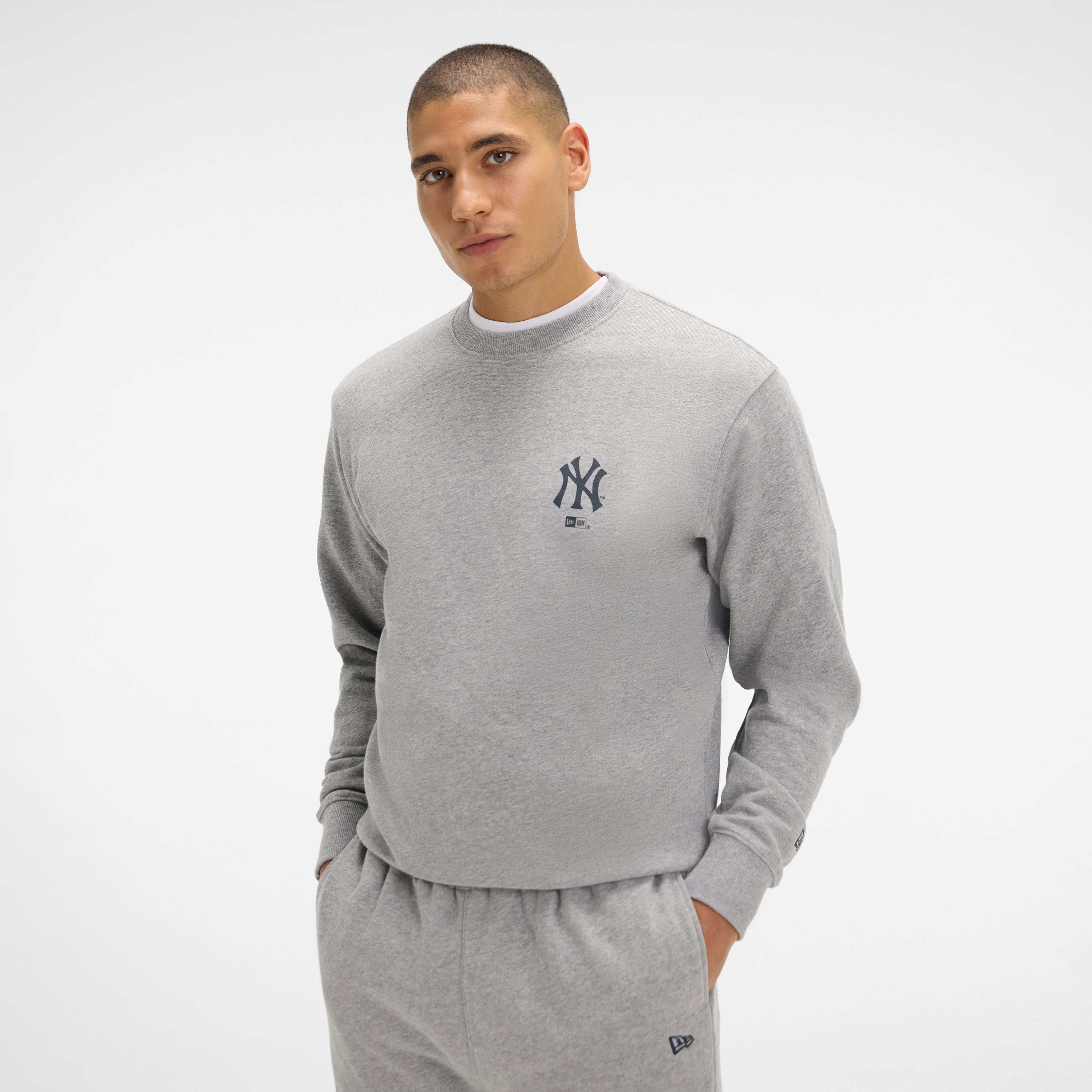 new era Relaxed Heather Gray Crewneck