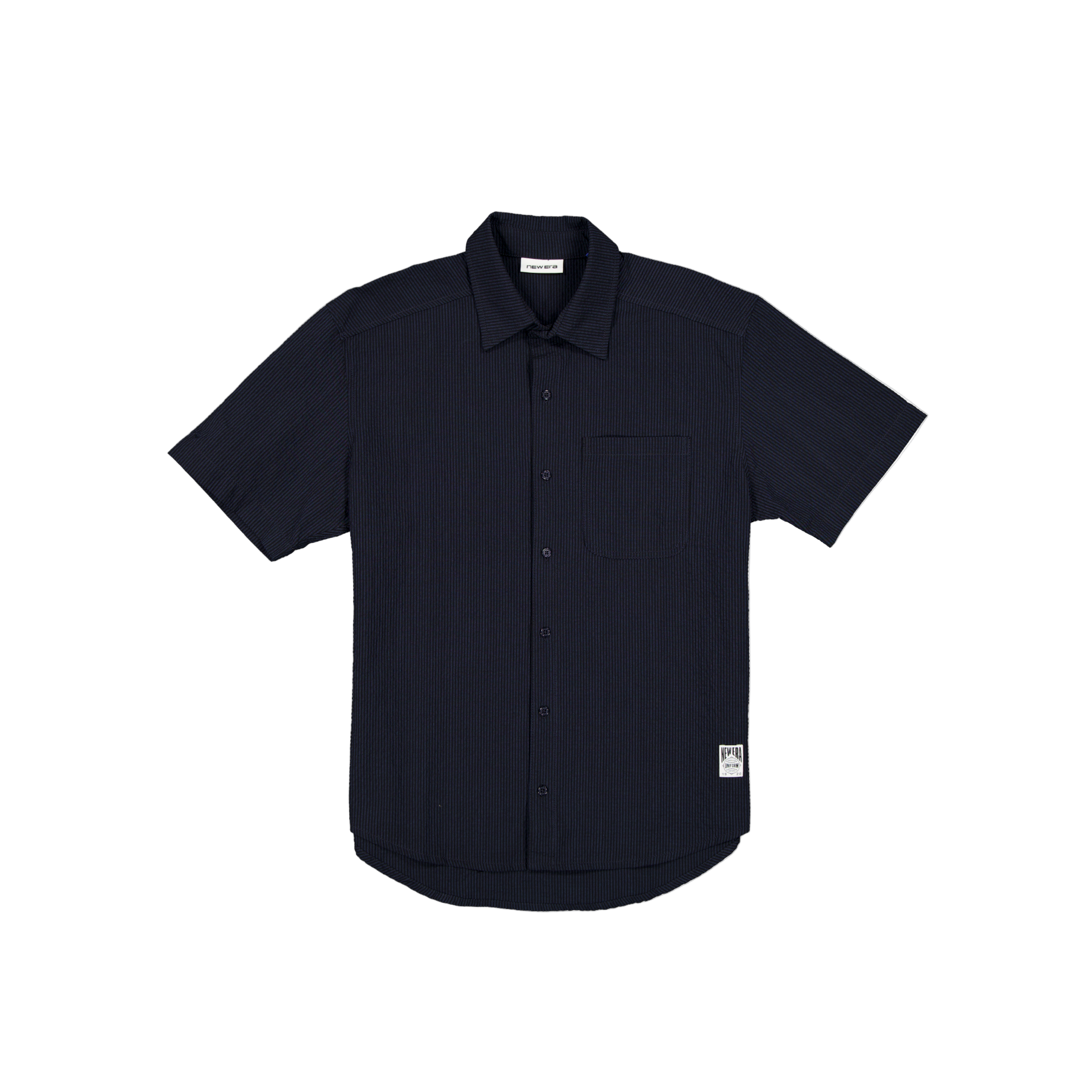New Era Seersucker Ellicott Button Up Navy Shirt