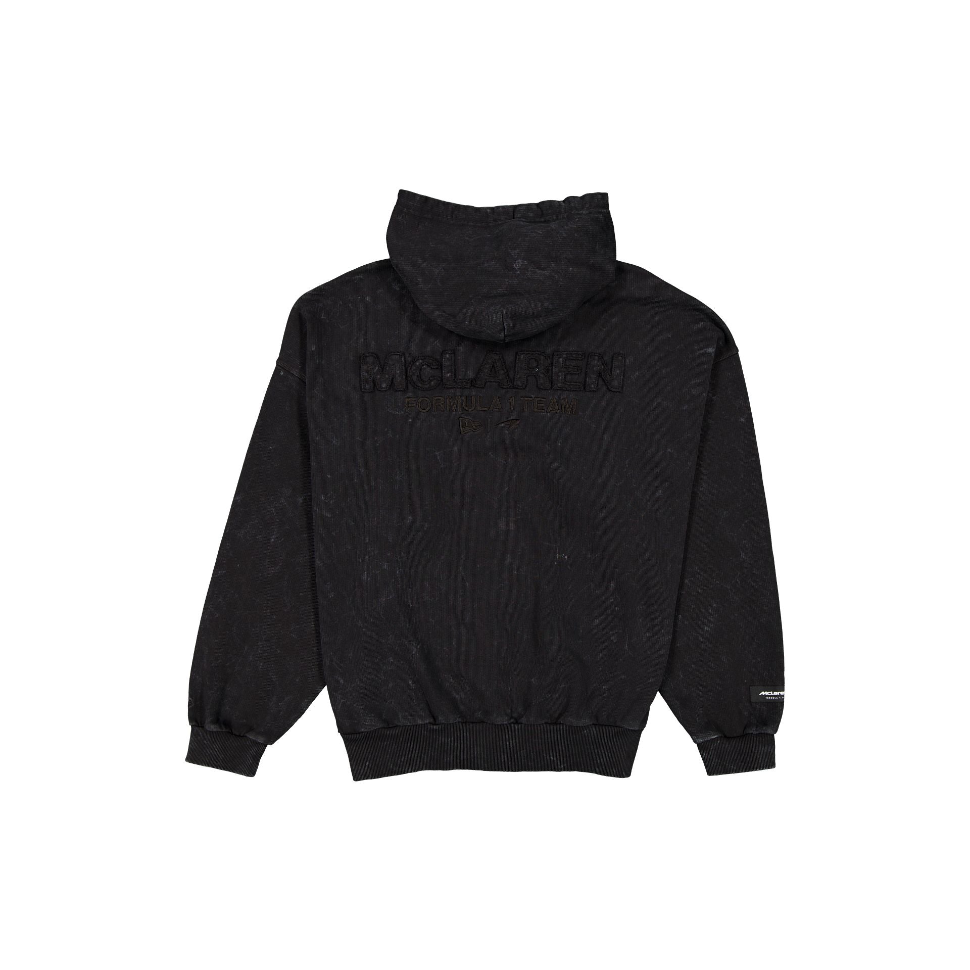 New Era Washed Black Oversized Full-Zip Hoodie