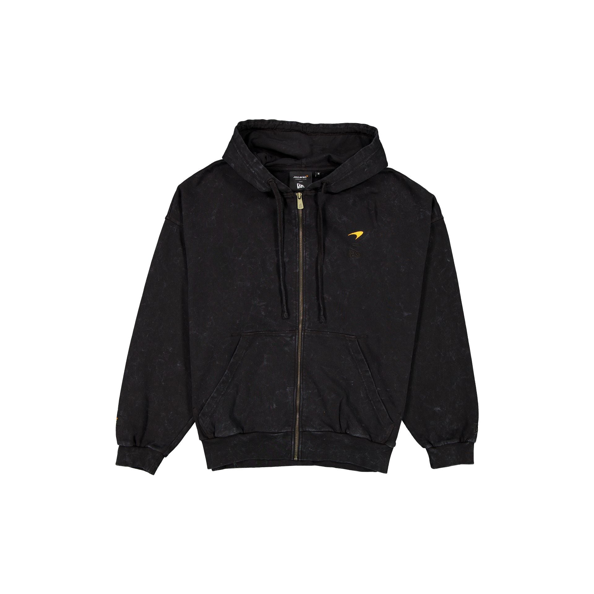 new era Washed Black Oversized Full-Zip Hoodie
