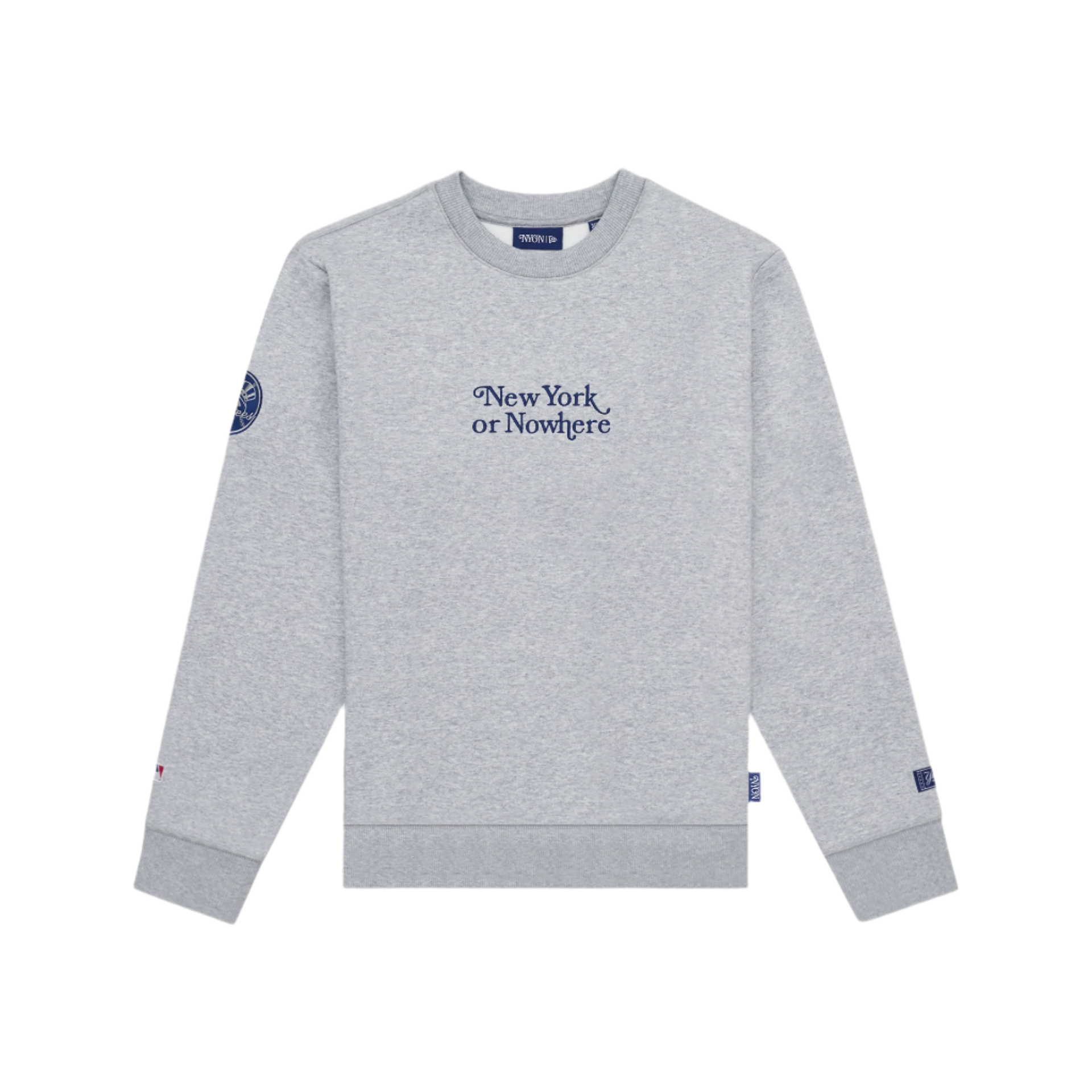 new era New York or Nowhere Heather Gray Motto Crewneck