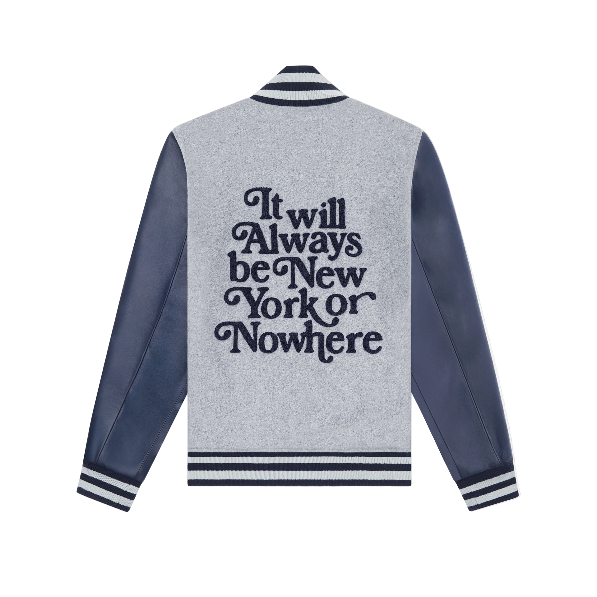 New Era New York Or Nowhere Heather Gray Motto Varsity Jacket