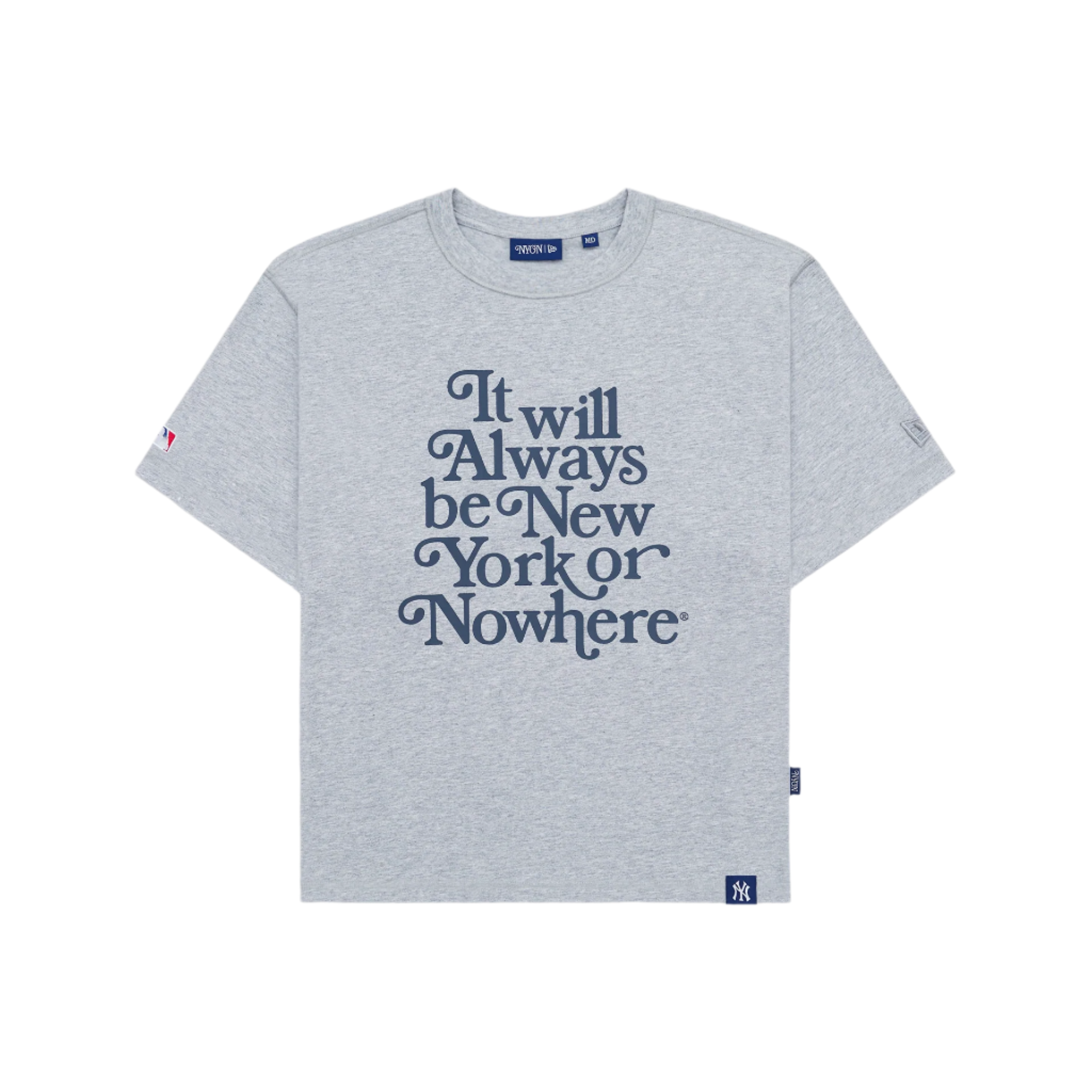 new era New York or Nowhere Heather Gray Relaxed Motto Short-Sleeve T-Shirt