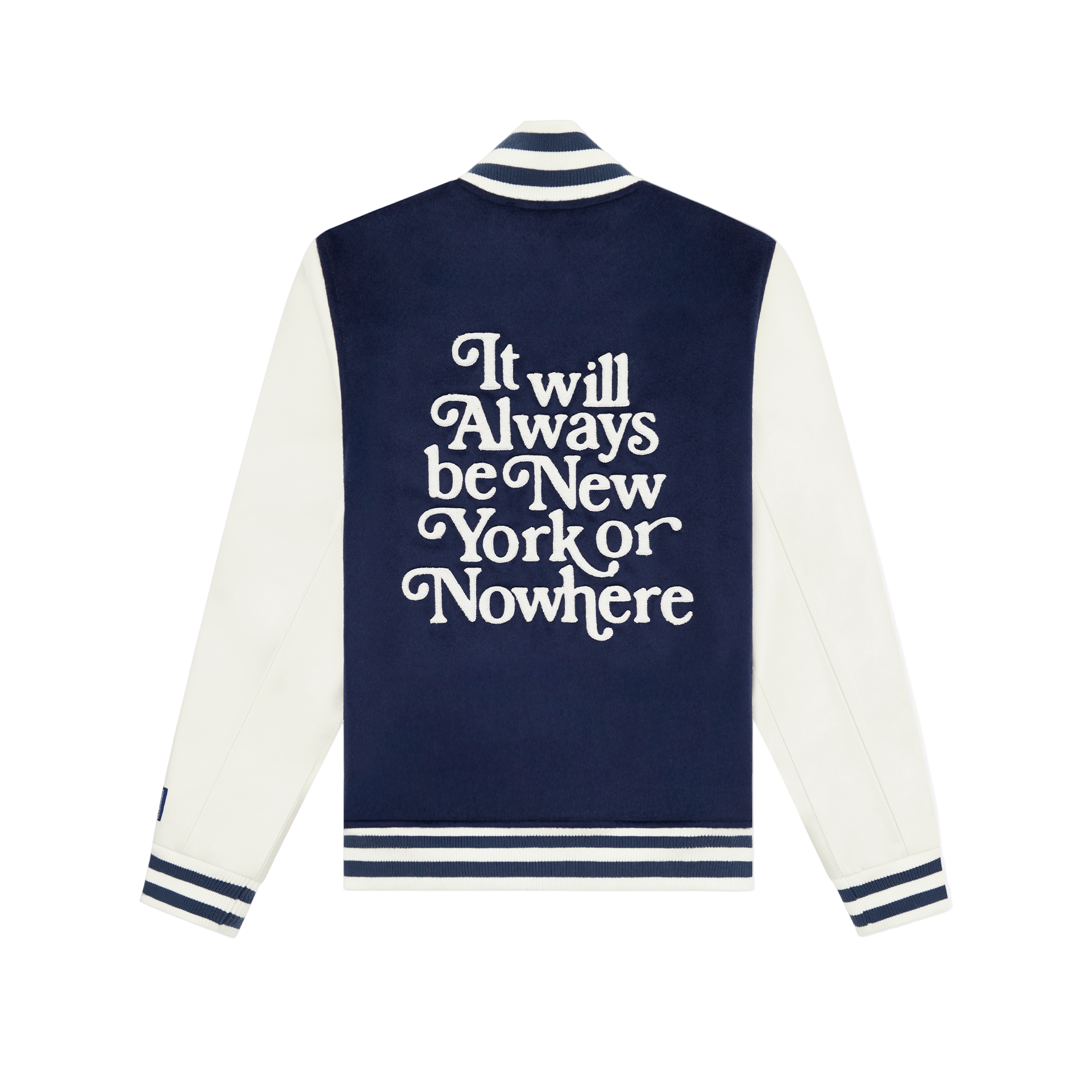 New Era New York Or Nowhere Navy Motto Varsity Jacket