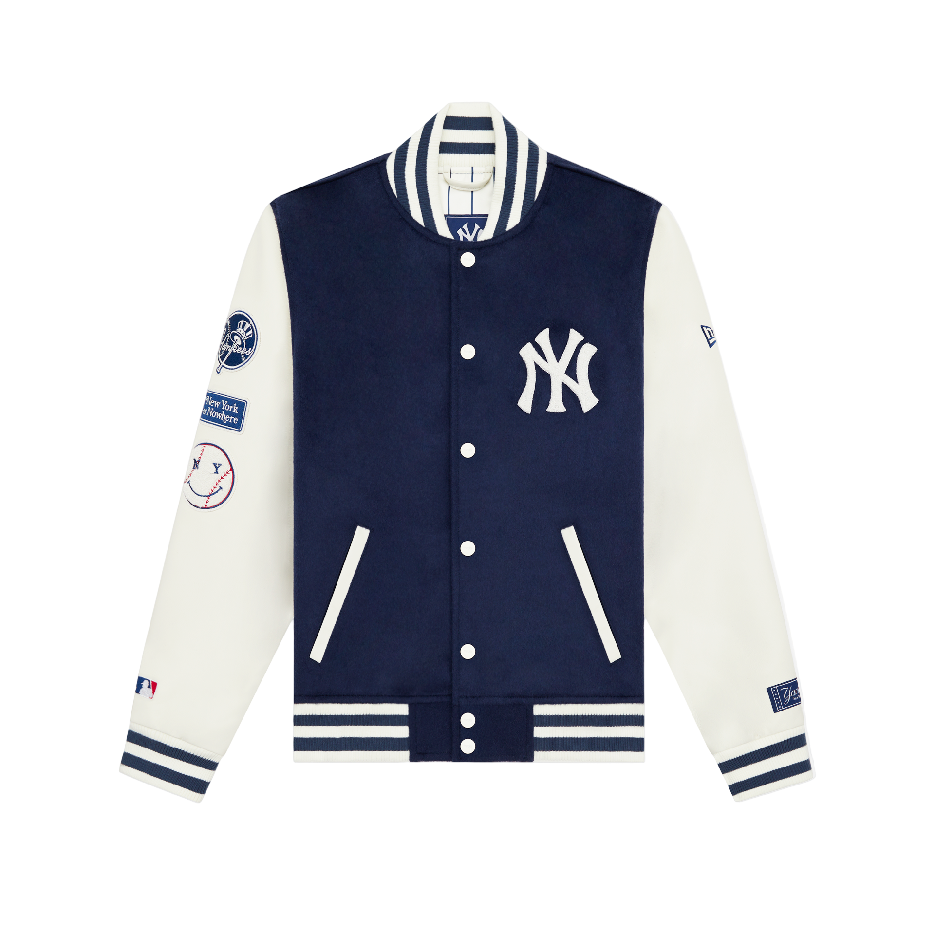 new era New York or Nowhere Navy Motto Varsity Jacket