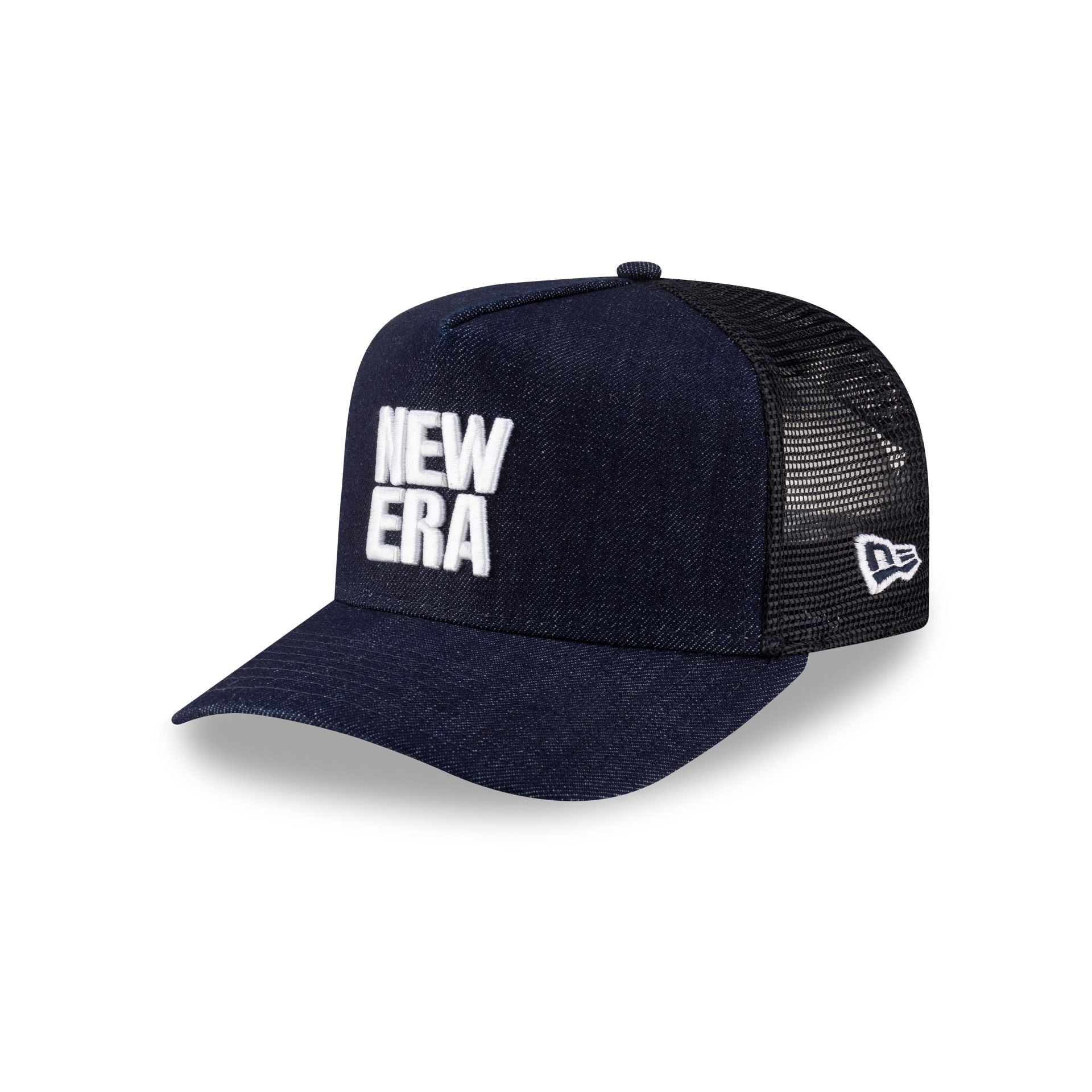 new era Square Logo Indigo Denim 9FORTY A-Frame Trucker