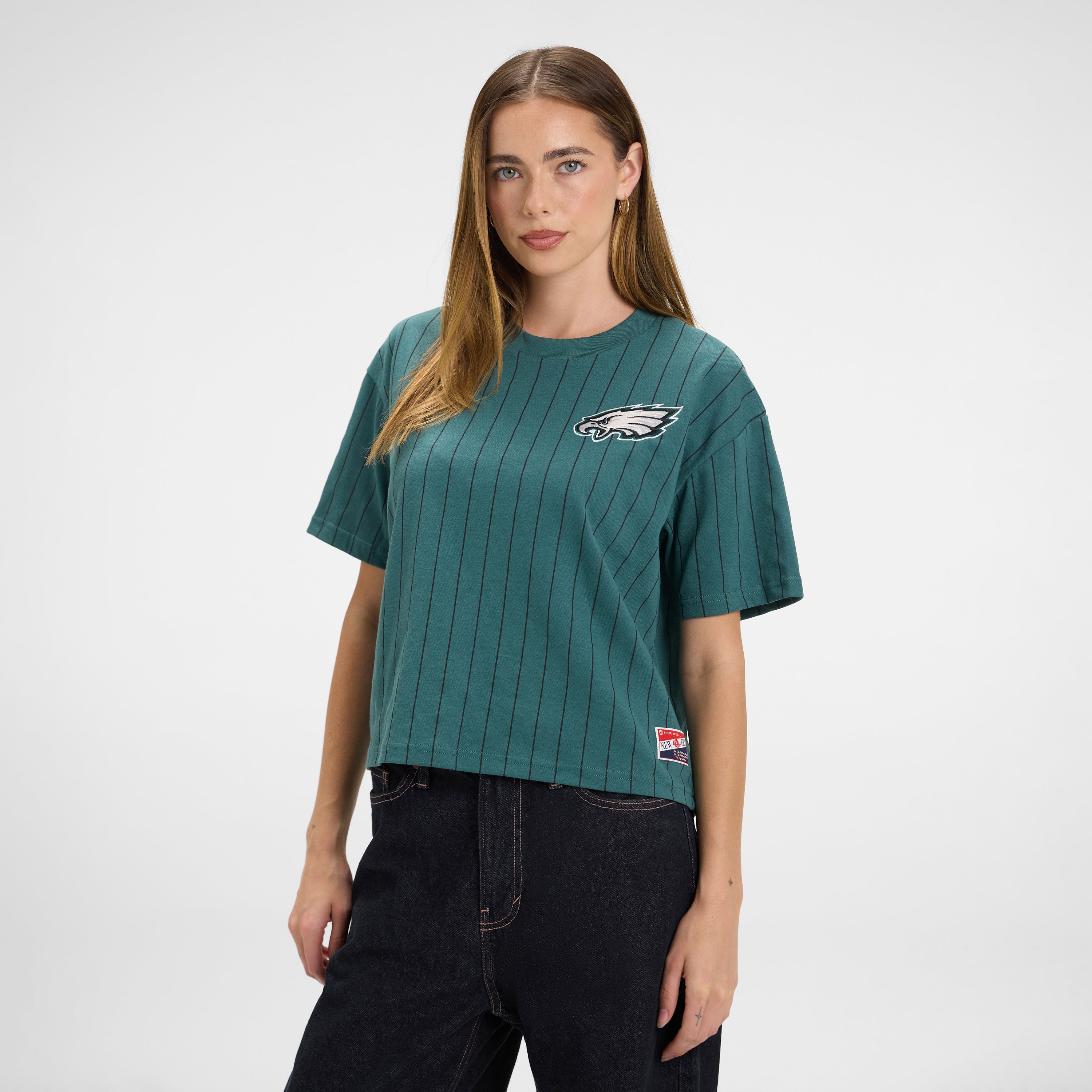 new era Throwback Women's Cropped Pinstripe T-Shirt