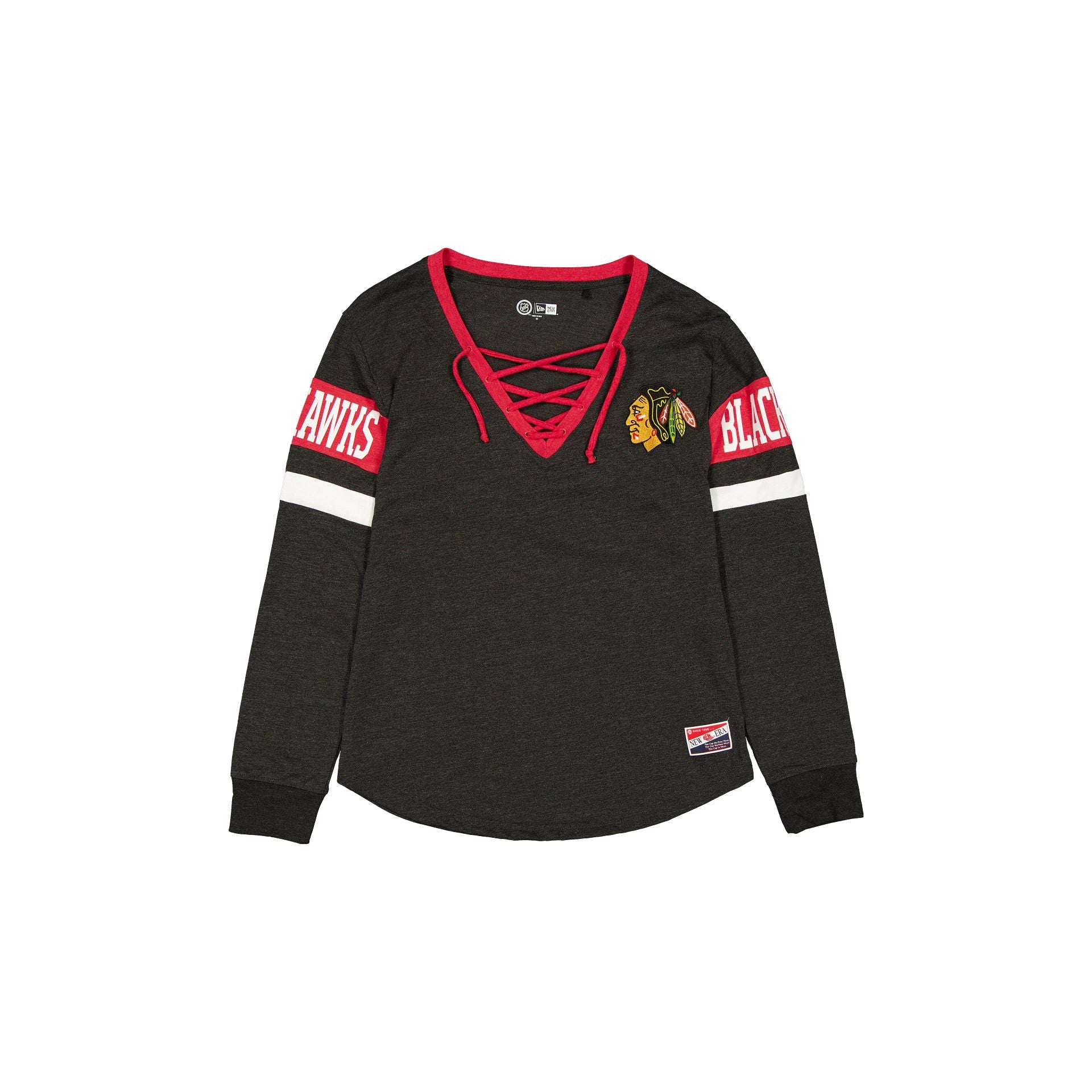 new era Throwback Women's V-Neck Long-Sleeve T-Shirt