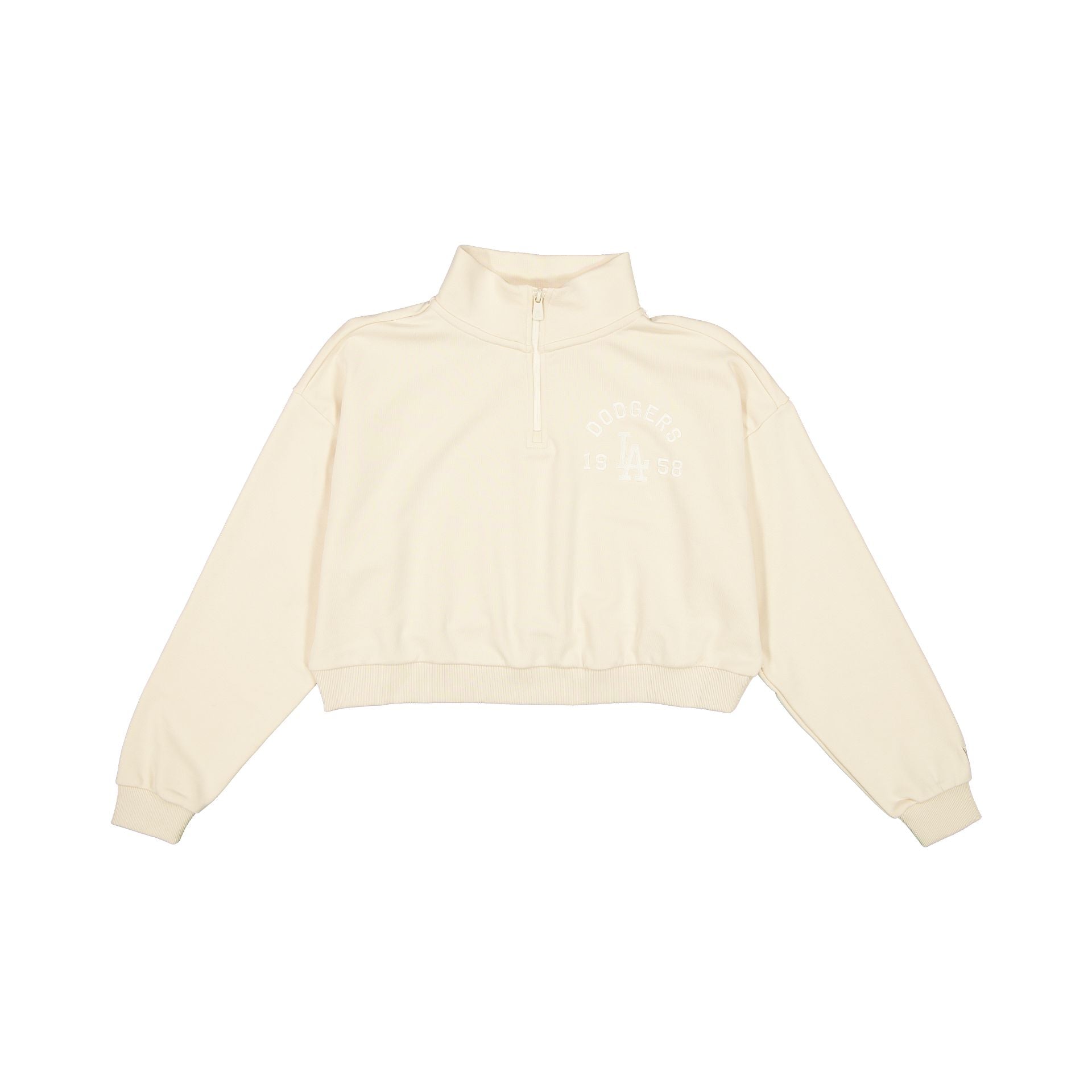 new era Tonel Cropped Light Beige Women's Quarter Zip