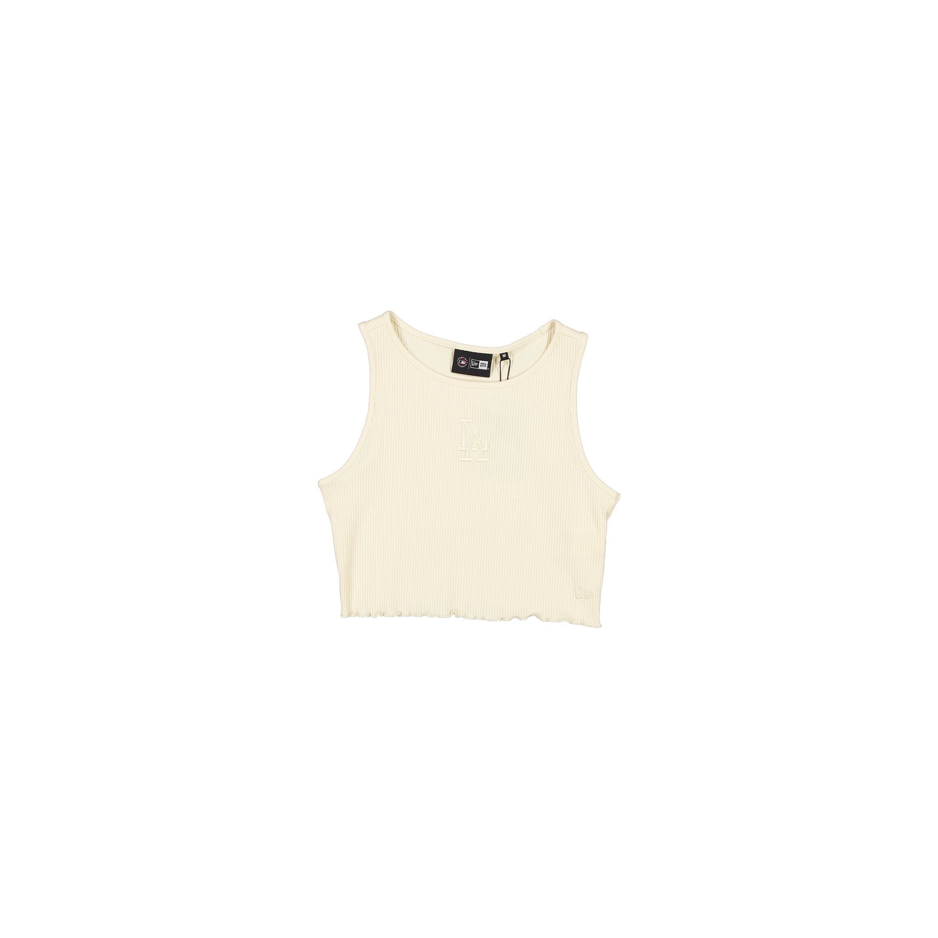 new era Tonel Cropped Rib Light Beige Women's Tank Top